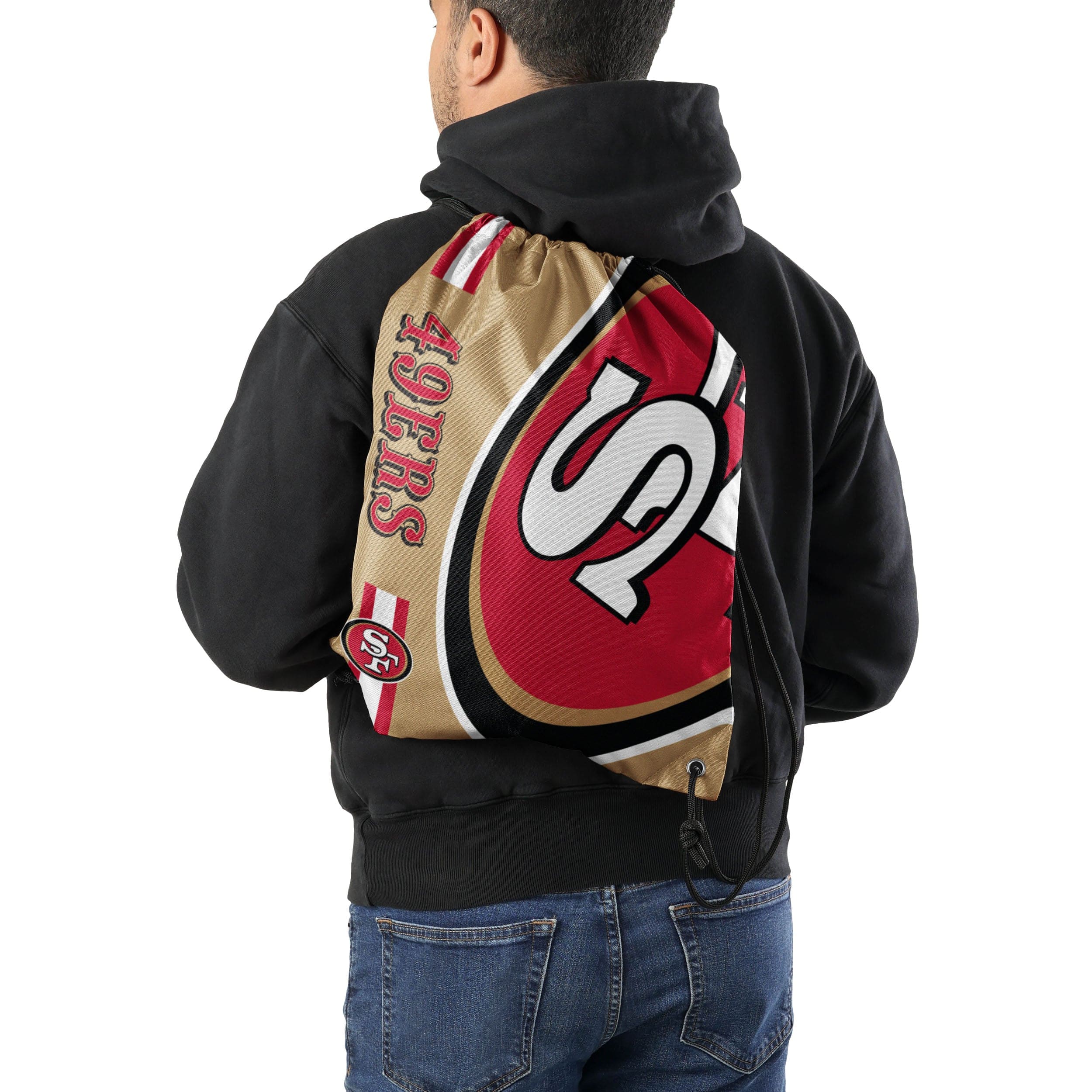 San Francisco 49ers NFL Gold Alternate Color Big Logo Drawstring Backpack - Image 2