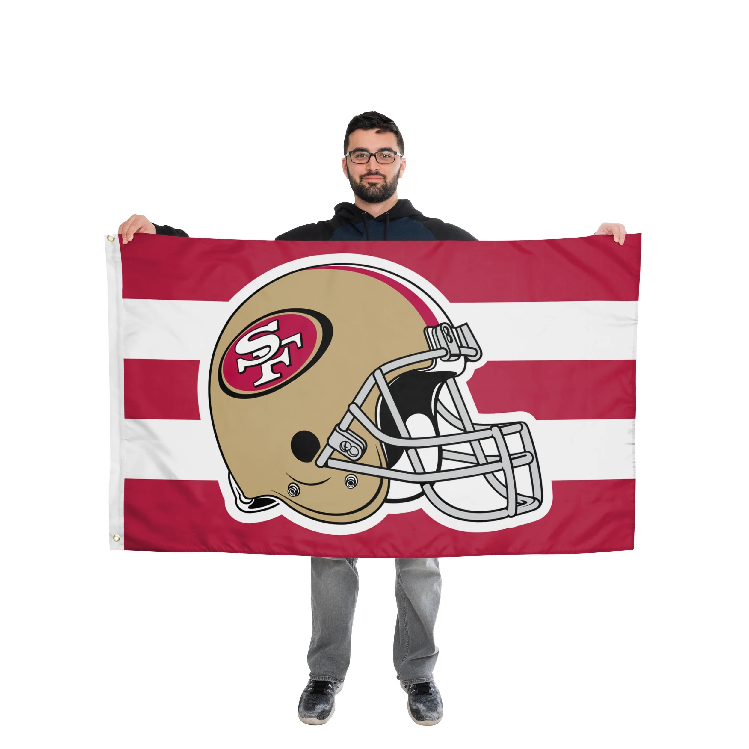 San Francisco 49ers NFL Helmet Horizontal Flag - Image 2