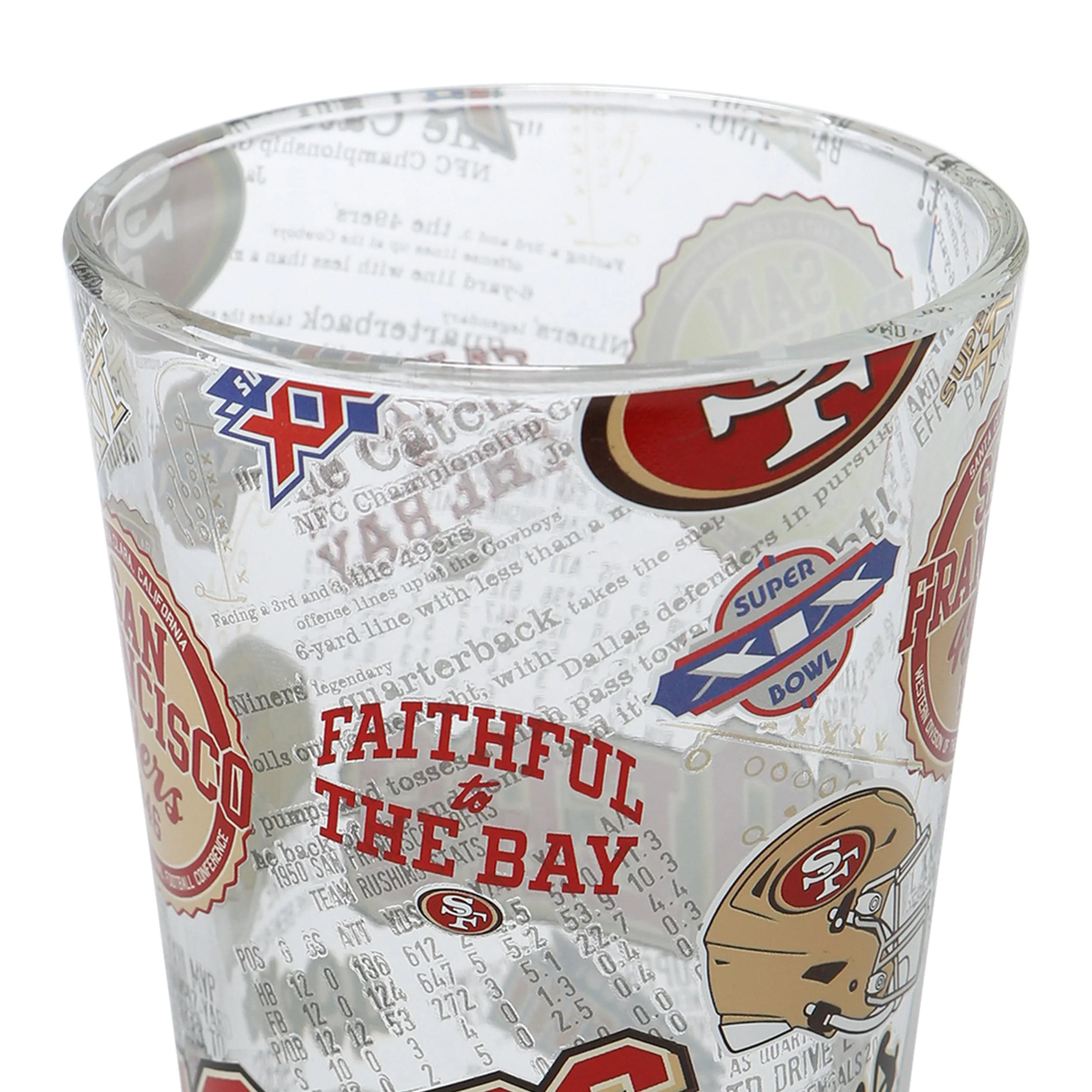 San Francisco 49ers NFL Historic Print Pint Glass - Image 4