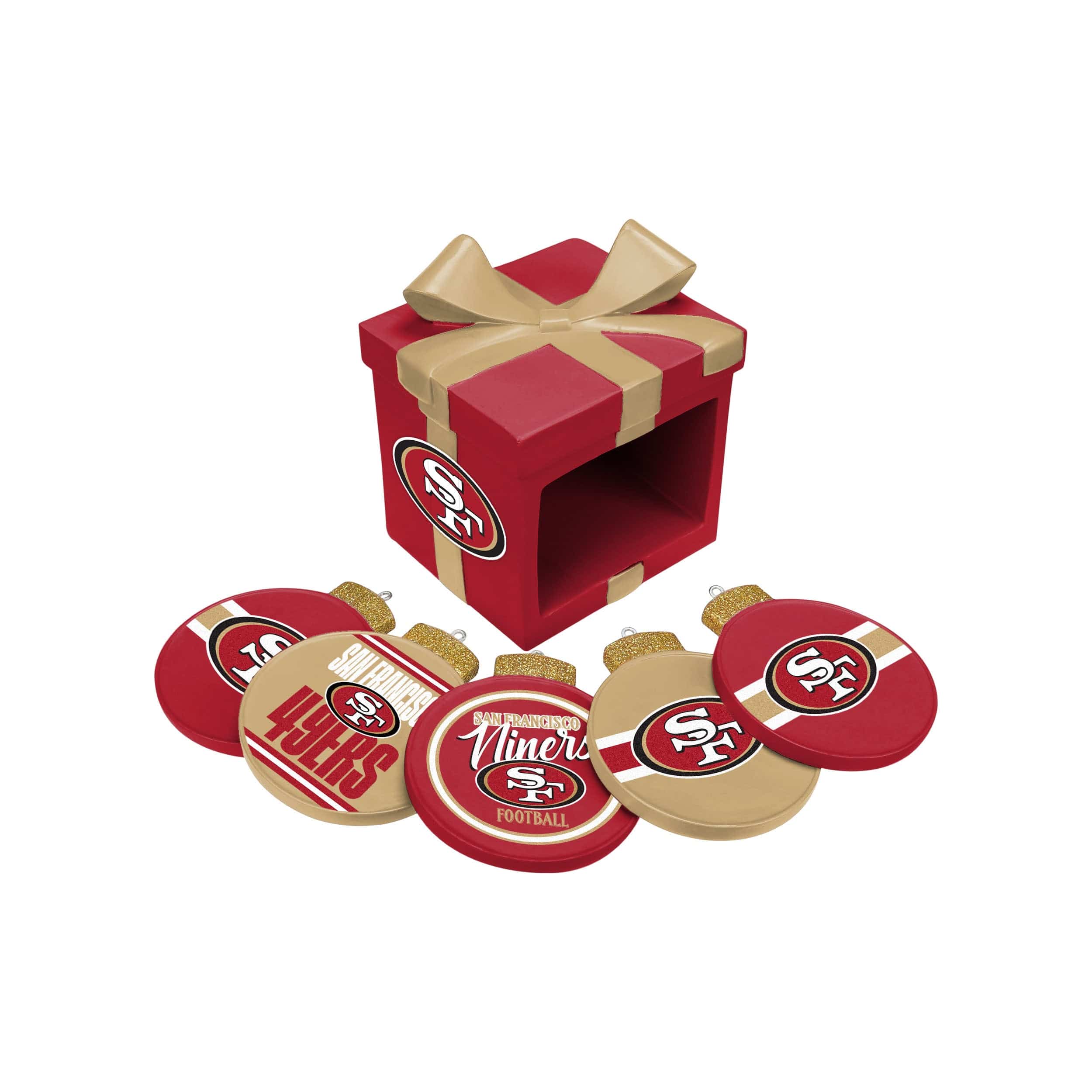 San Francisco 49ers NFL Holiday 5 Pack Coaster Set - Image 3