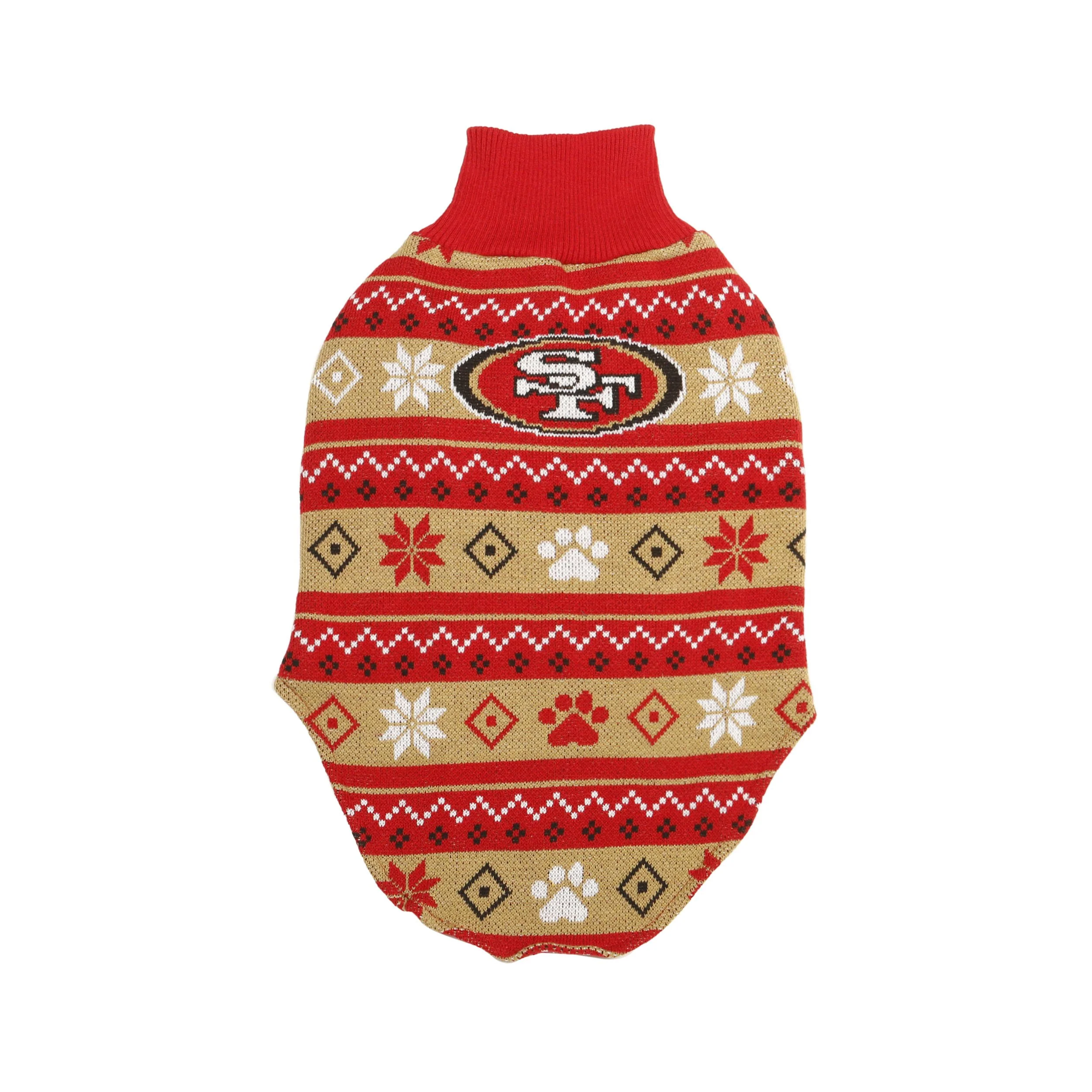 San Francisco 49ers NFL Knitted Holiday Dog Sweater - Image 2