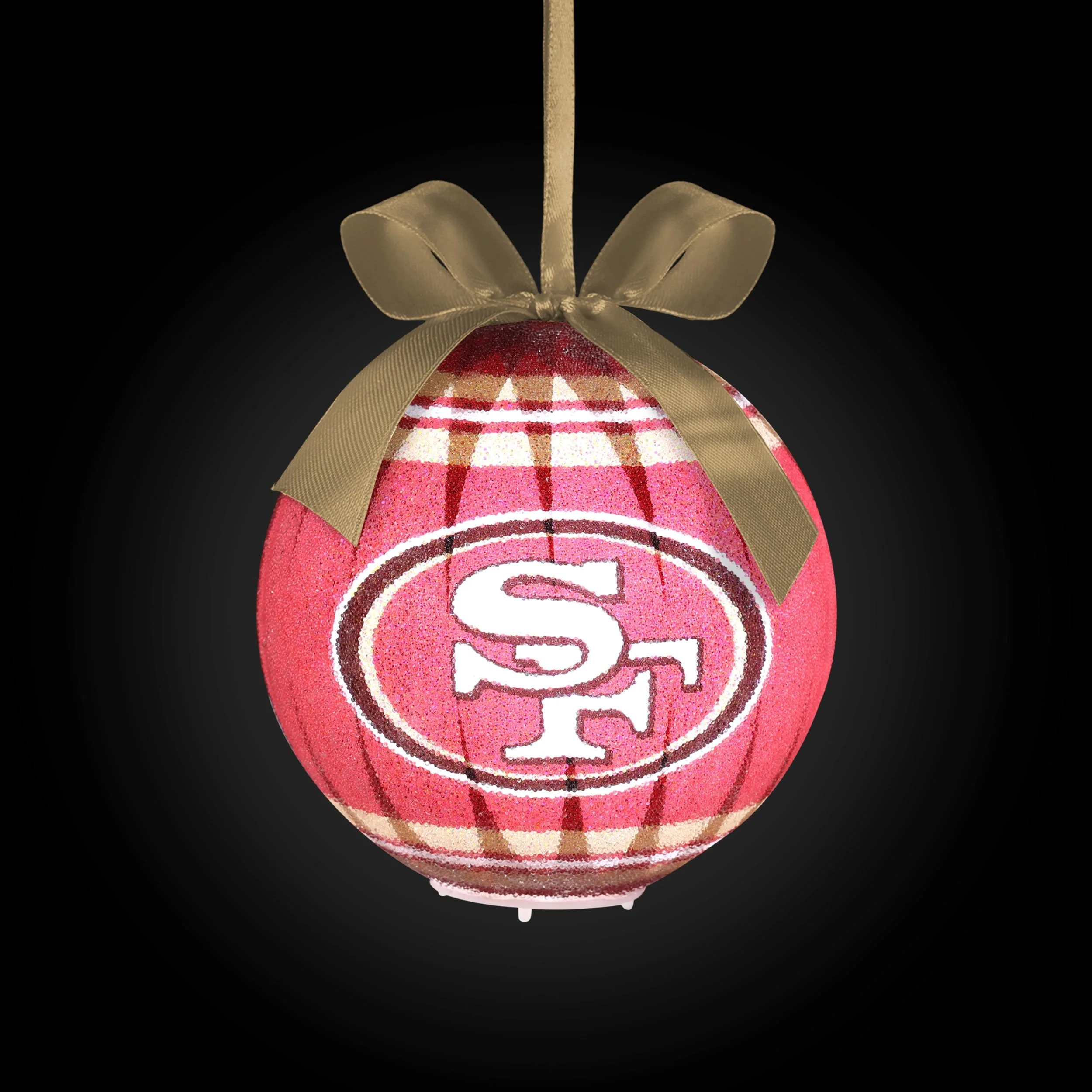 San Francisco 49ers NFL LED Shatterproof Ball Ornament - Image 2