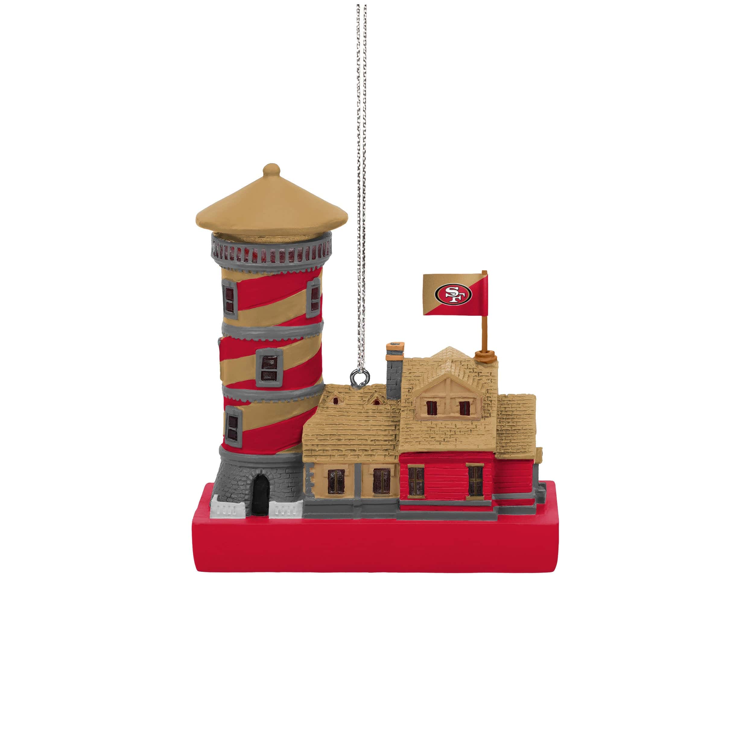 San Francisco 49ers NFL Light Up Resin Lighthouse Ornament - Image 3