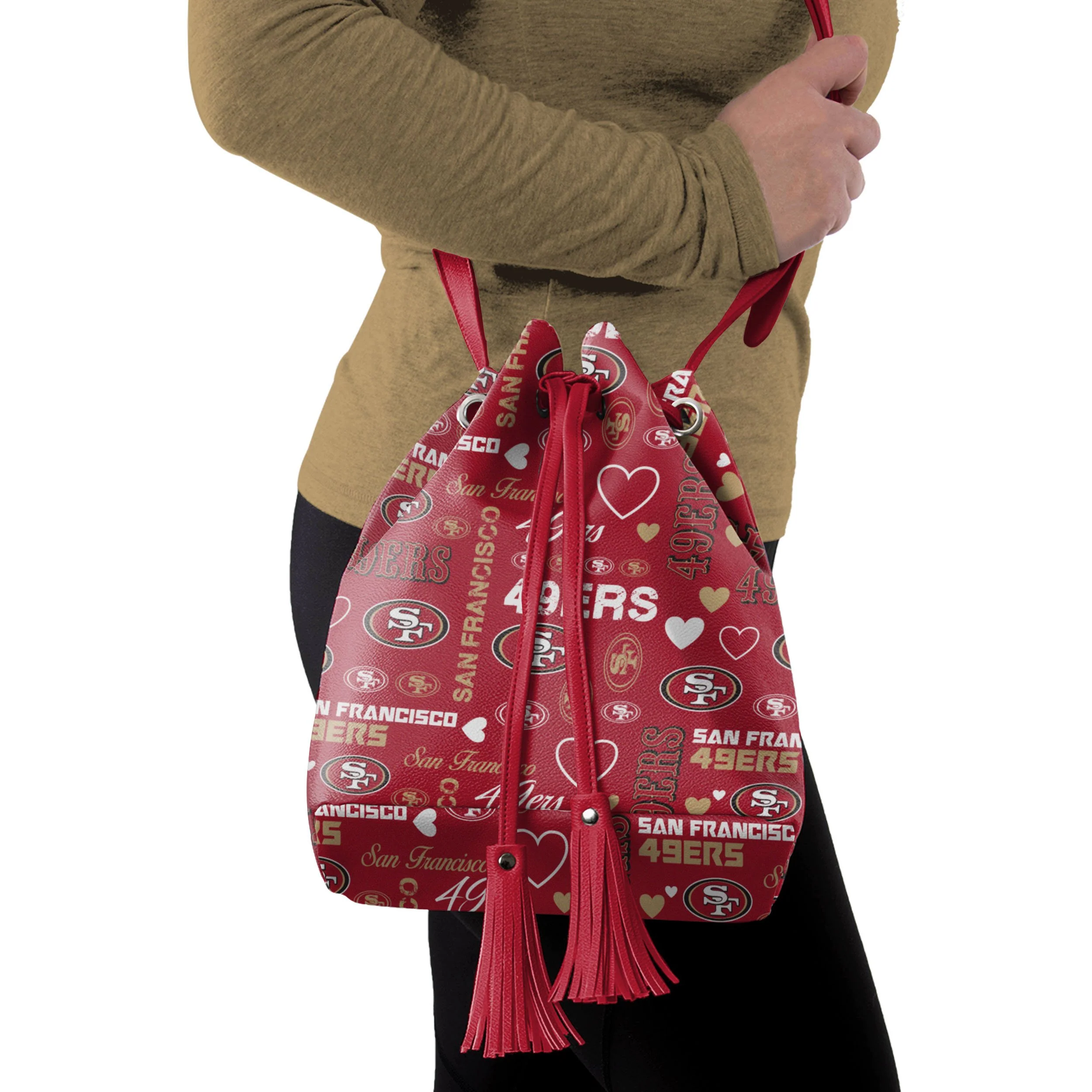 San Francisco 49ers NFL Logo Love Cinch Purse - Image 2