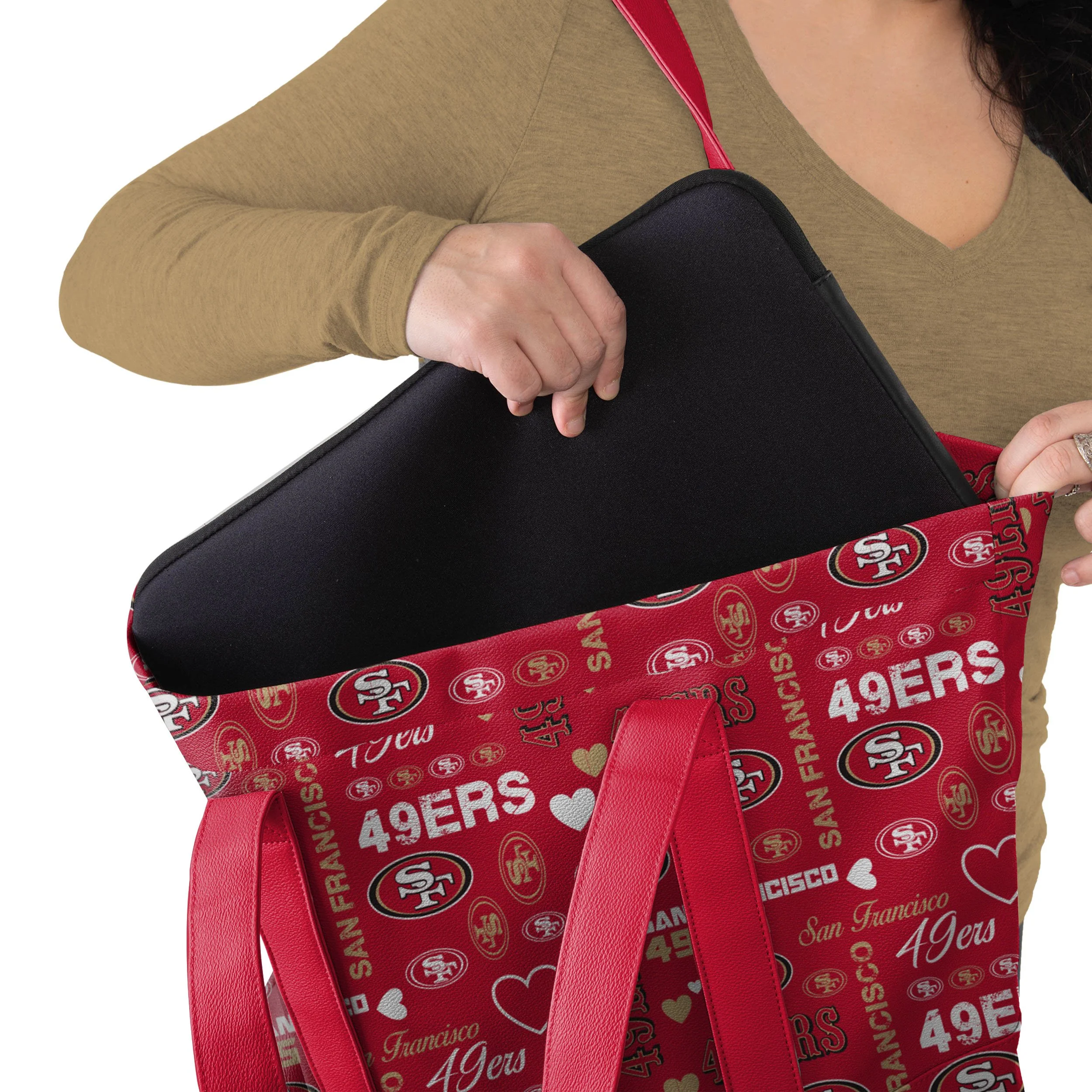 San Francisco 49ers NFL Logo Love Tote Bag - Image 3