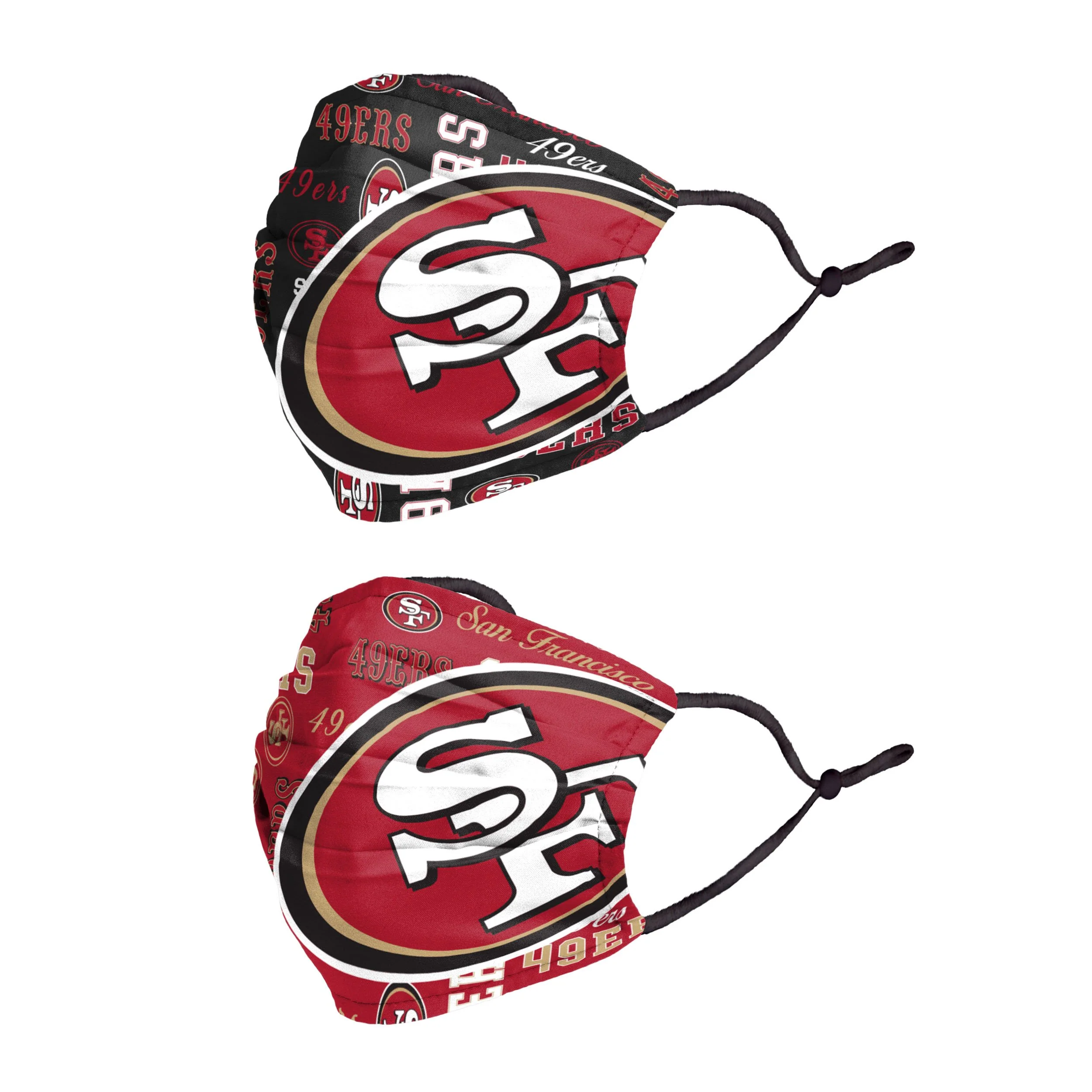 San Francisco 49ers NFL Logo Rush Adjustable 2 Pack Face Cover - Image 2