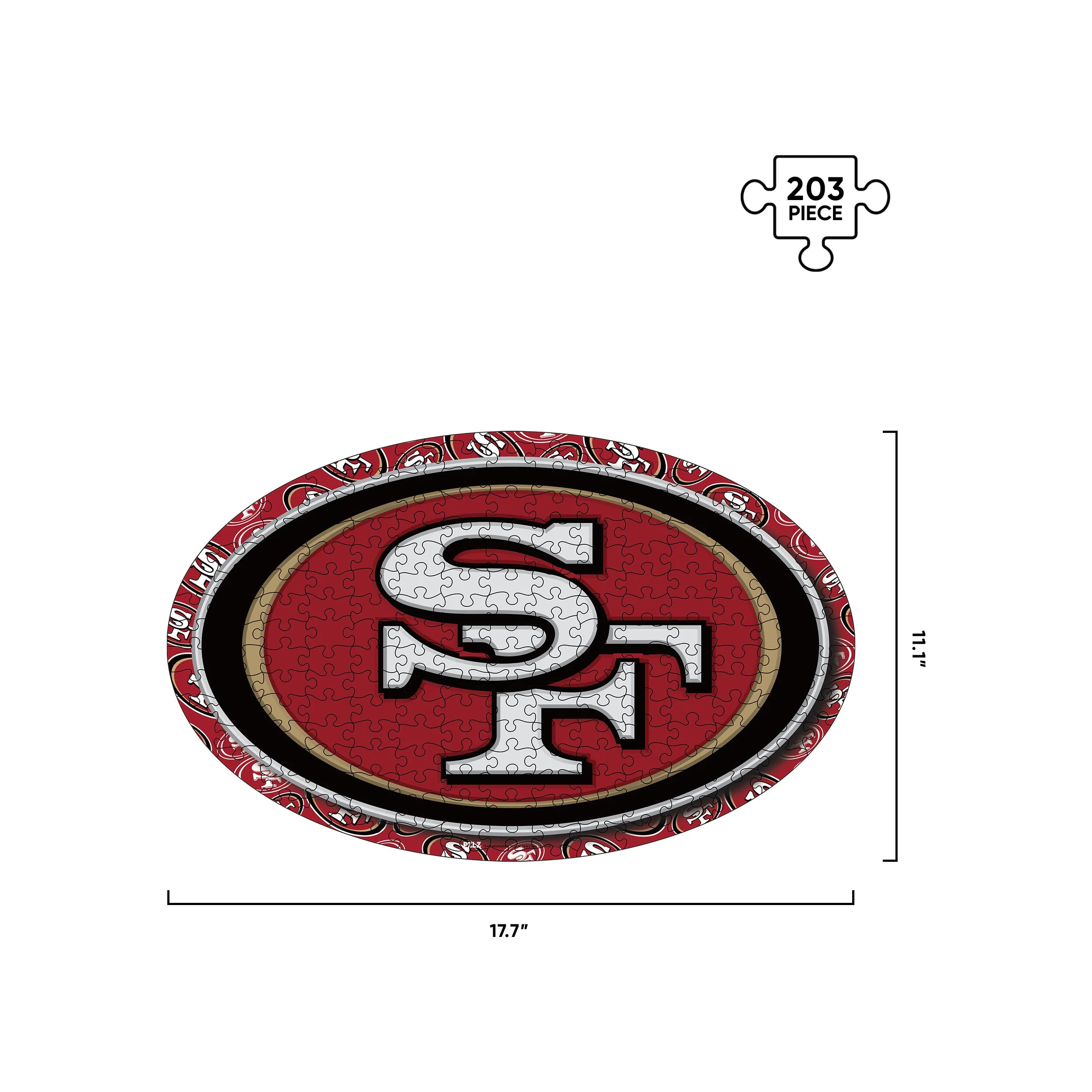San Francisco 49ers NFL Logo Wood Jigsaw Puzzle PZLZ - Image 3