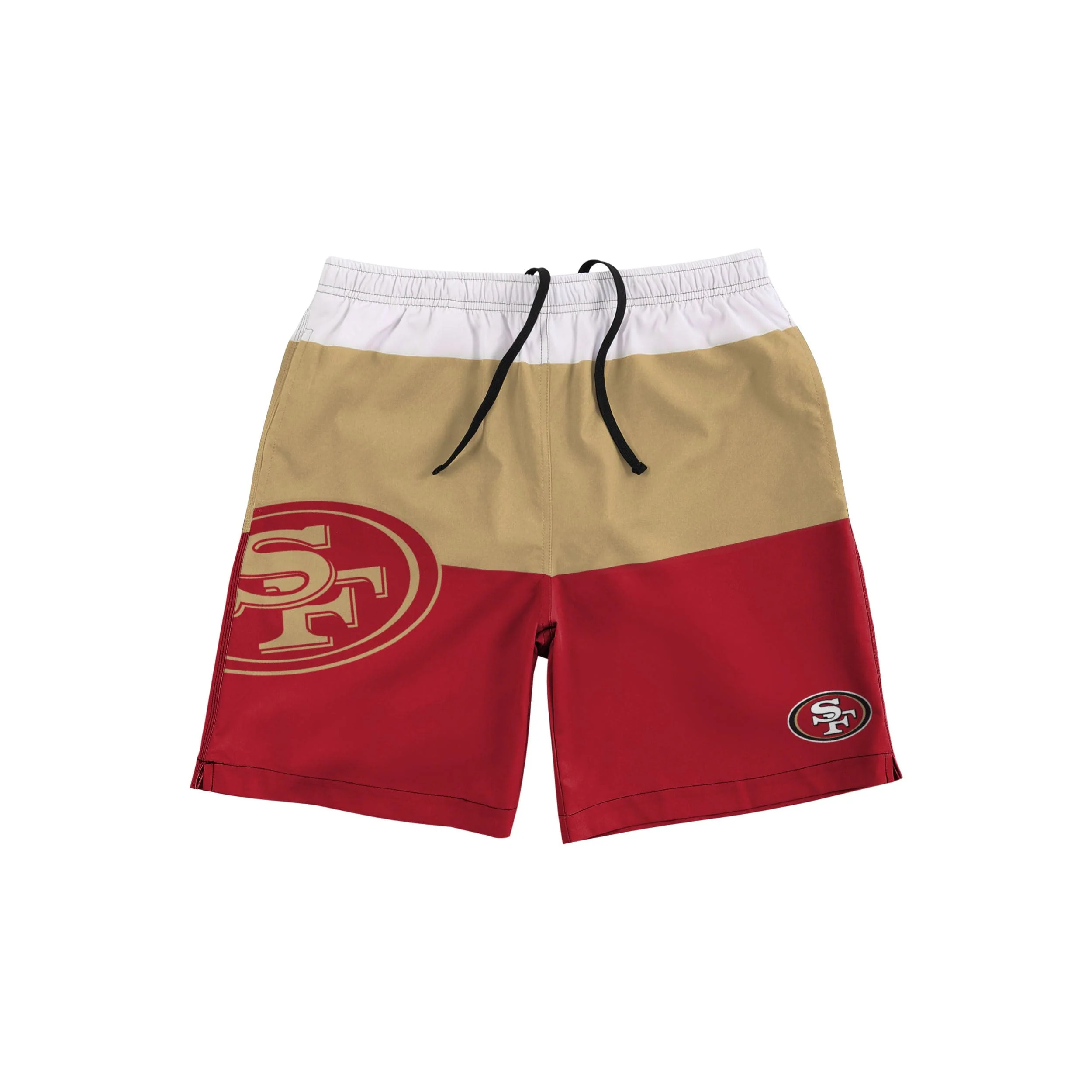 San Francisco 49ers NFL Mens 3 Stripe Big Logo Swimming Trunks - Image 4