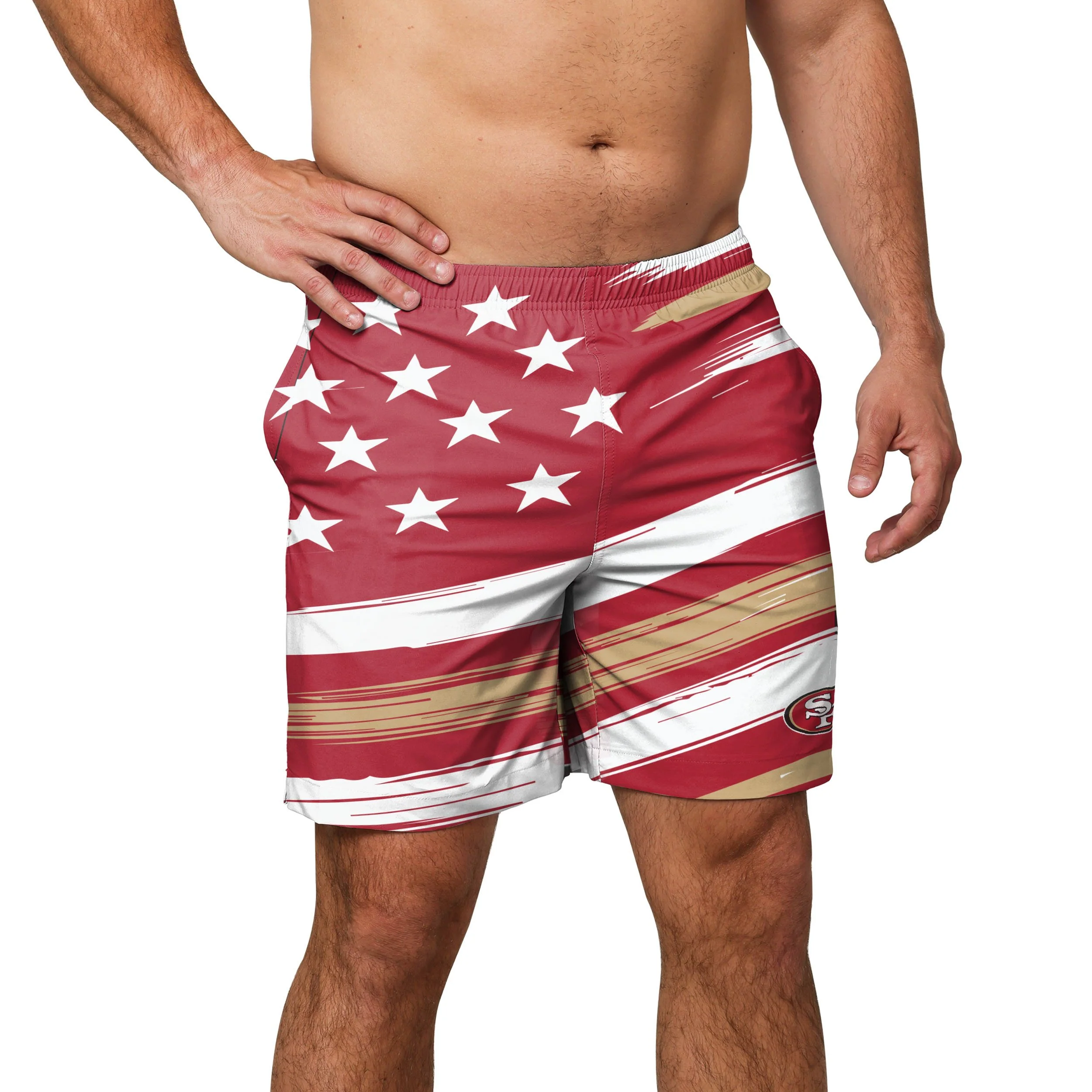San Francisco 49ers NFL Mens Americana Swimming Trunks - Image 2