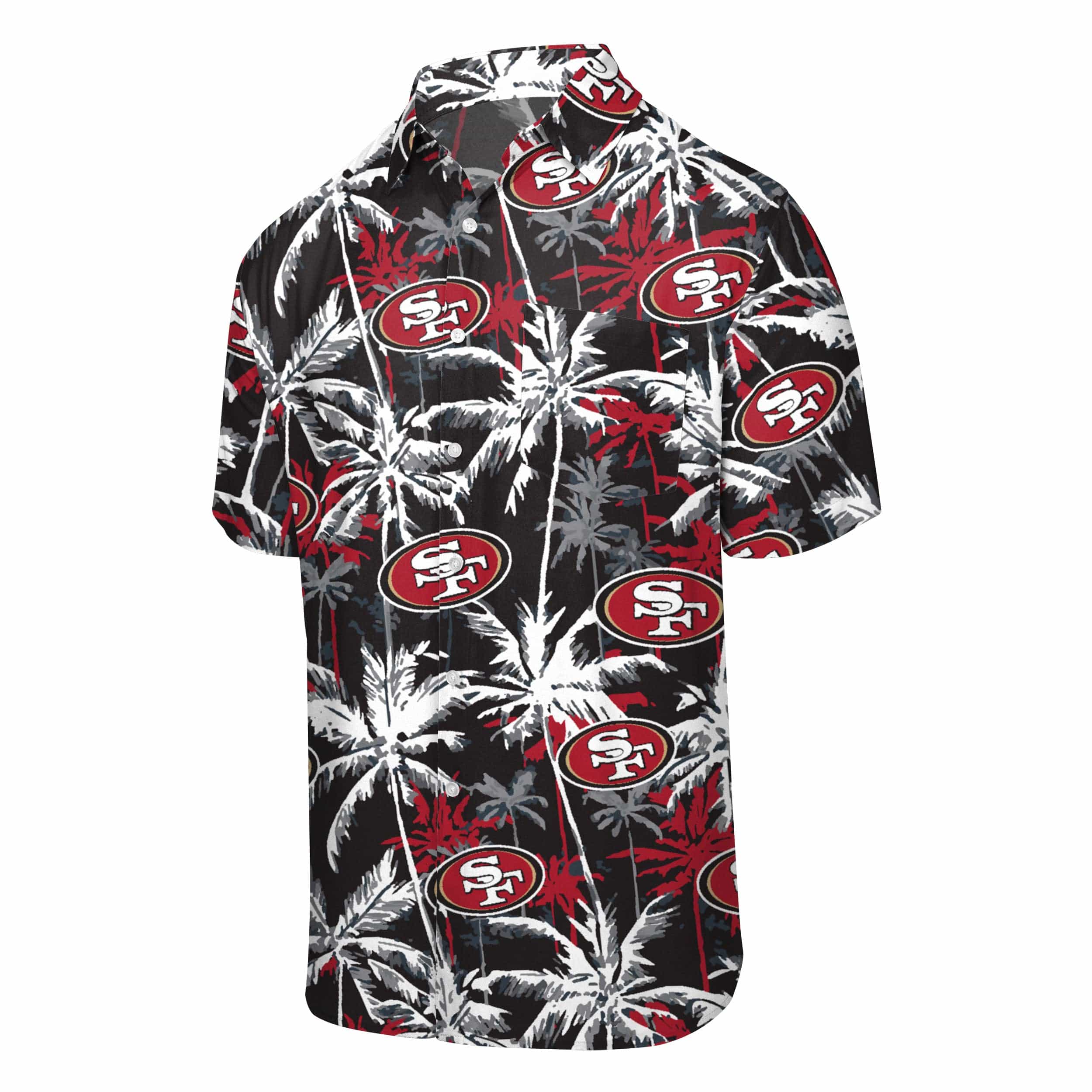 San Francisco 49ers NFL Mens Black Floral Button Up Shirt - Image 4