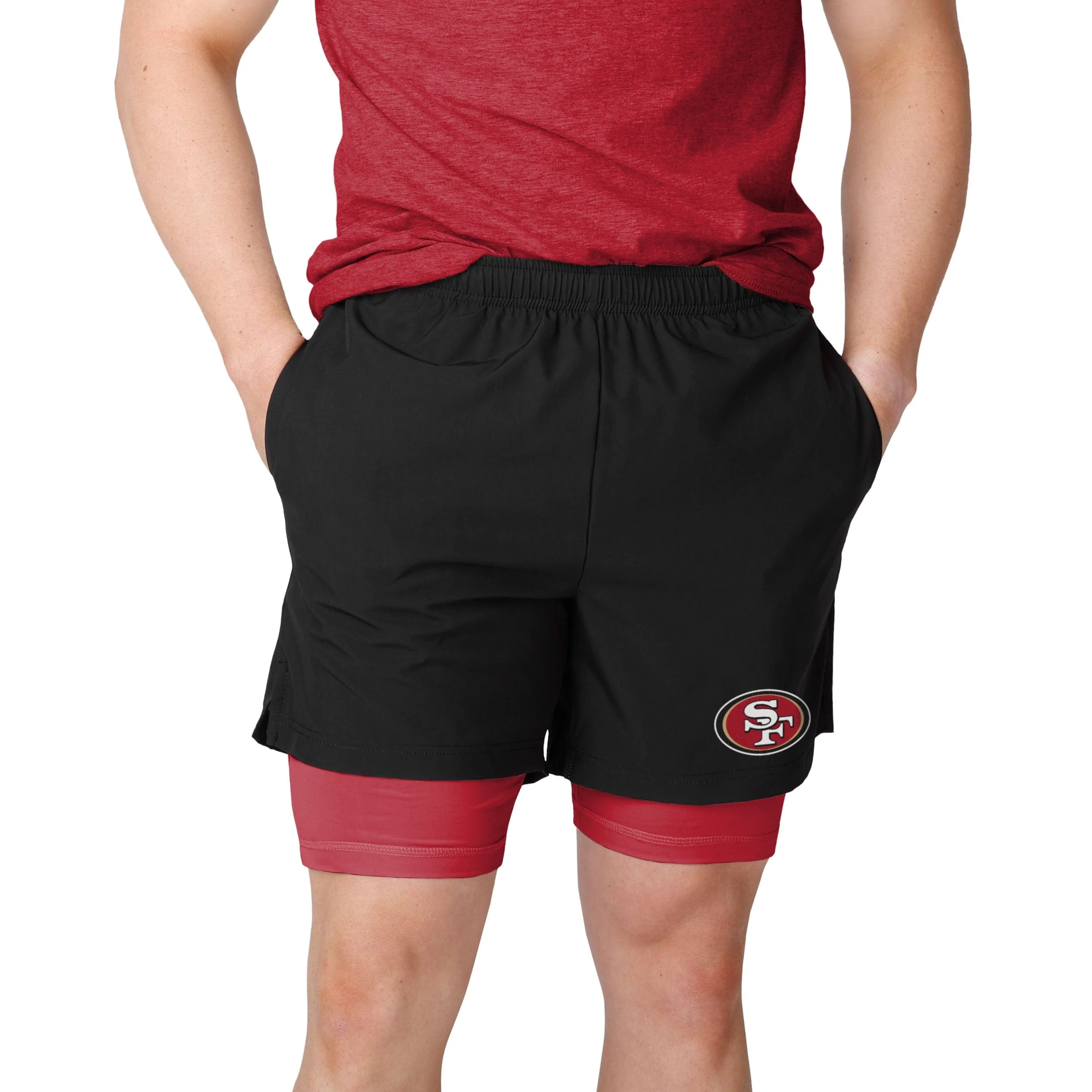 San Francisco 49ers NFL Mens Black Team Color Lining Shorts - Image 2