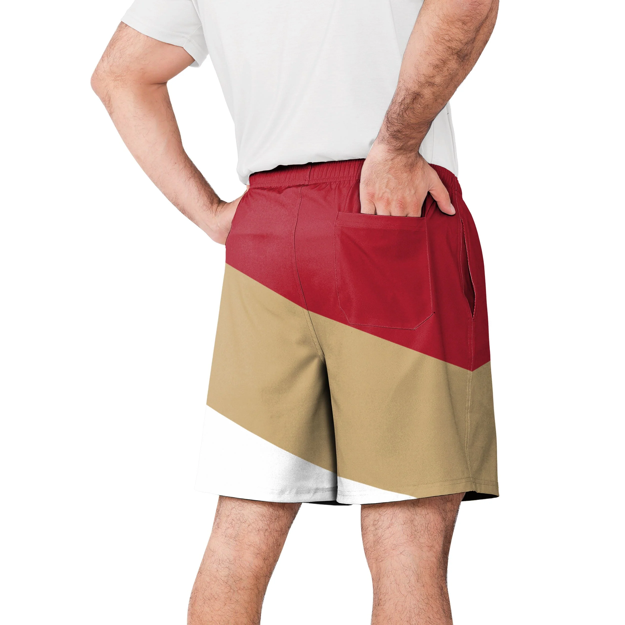 San Francisco 49ers NFL Mens Colorblock Double Down Liner Training Shorts - Image 3