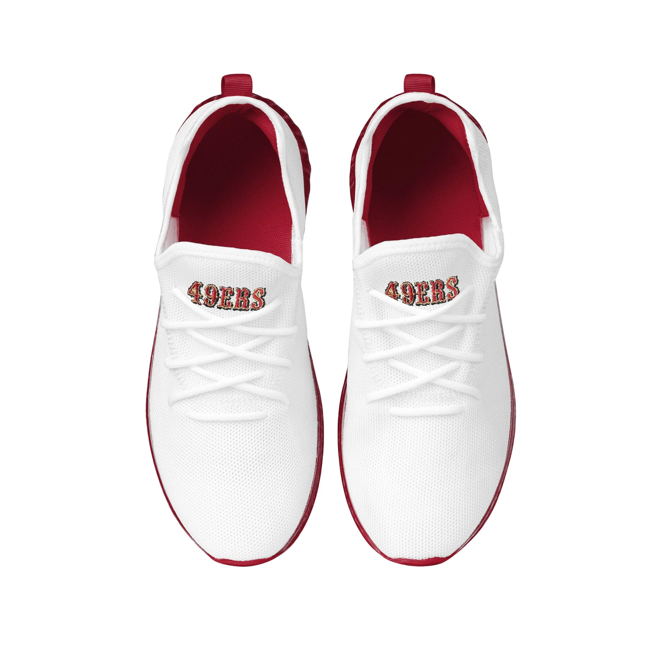 San Francisco 49ers NFL Mens Gradient Midsole White Sneakers - Image 4
