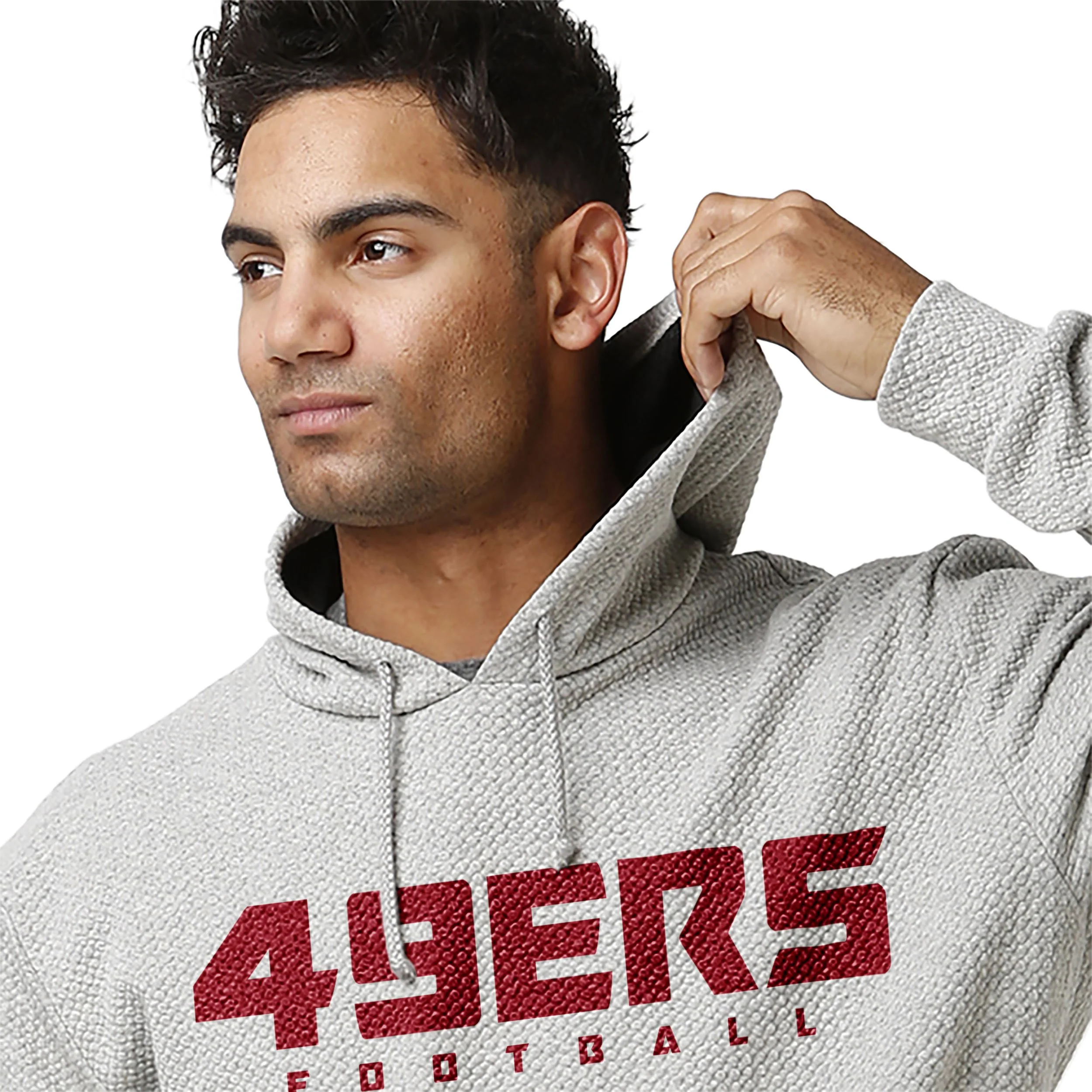 San Francisco 49Ers NFL Mens Gray Woven Hoodie - Image 5