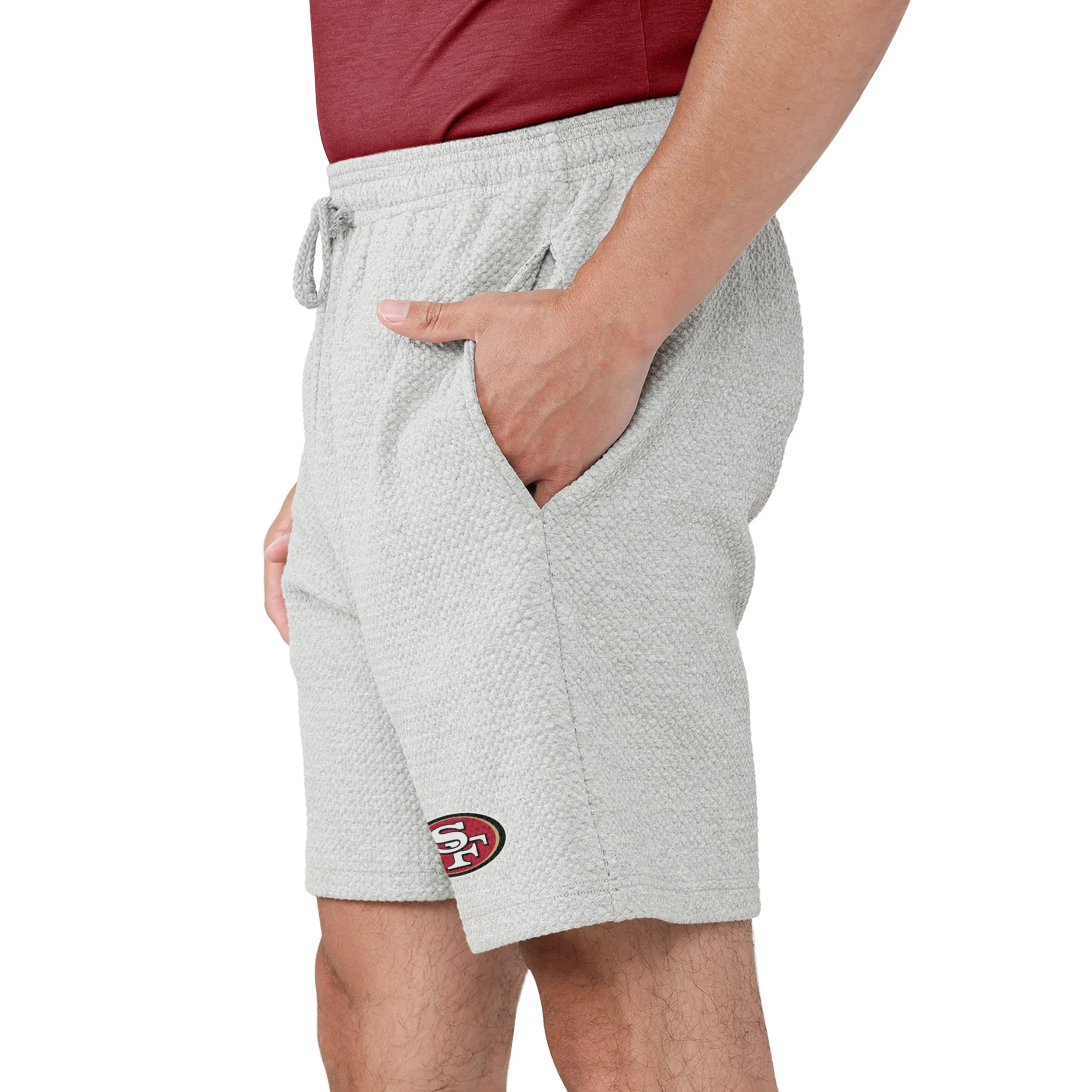 San Francisco 49ers NFL Mens Gray Woven Shorts - Image 3