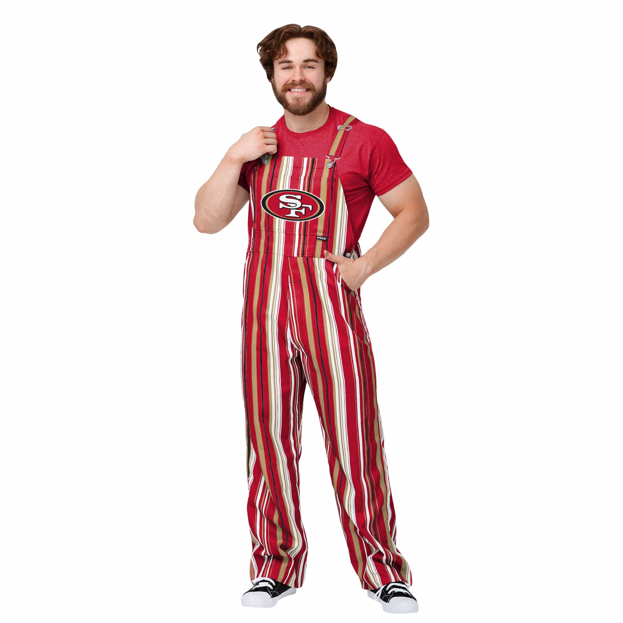 San Francisco 49ers NFL Mens Hyper Stripe Bib Overalls