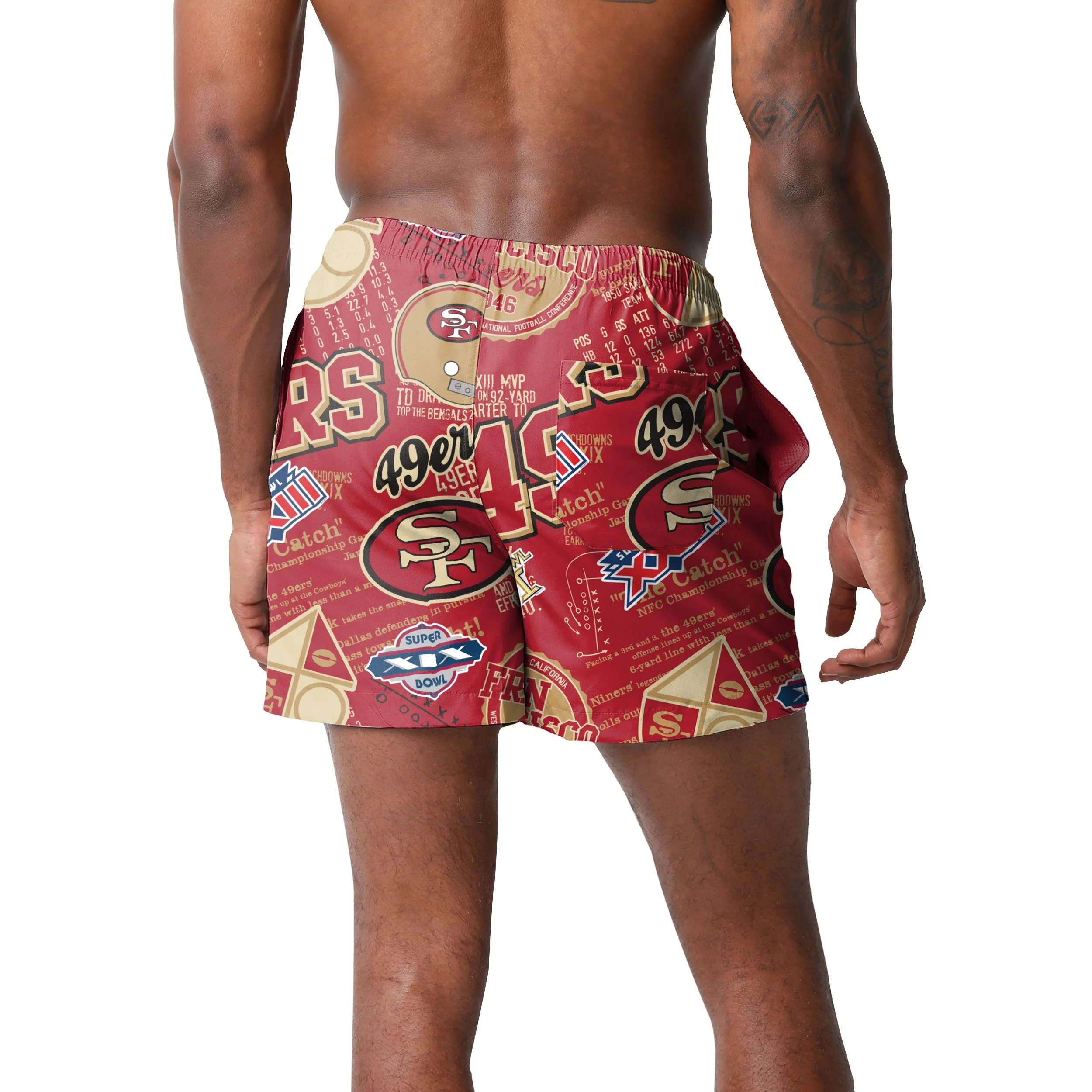 San Francisco 49ers NFL Mens Logo Rush Swimming Trunks - Image 3