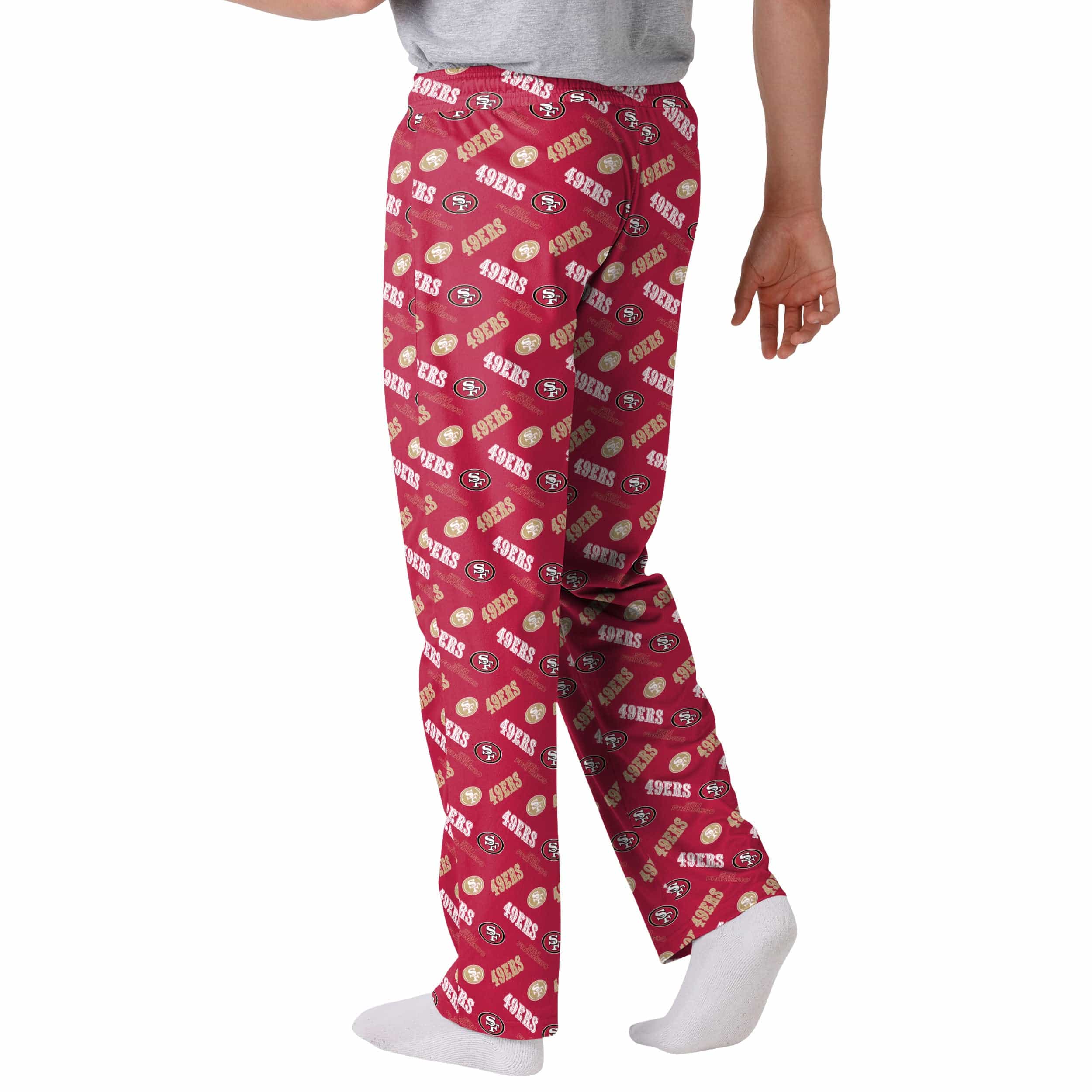 San Francisco 49ers NFL Mens Repeat Print Lounge Pants - Image 2