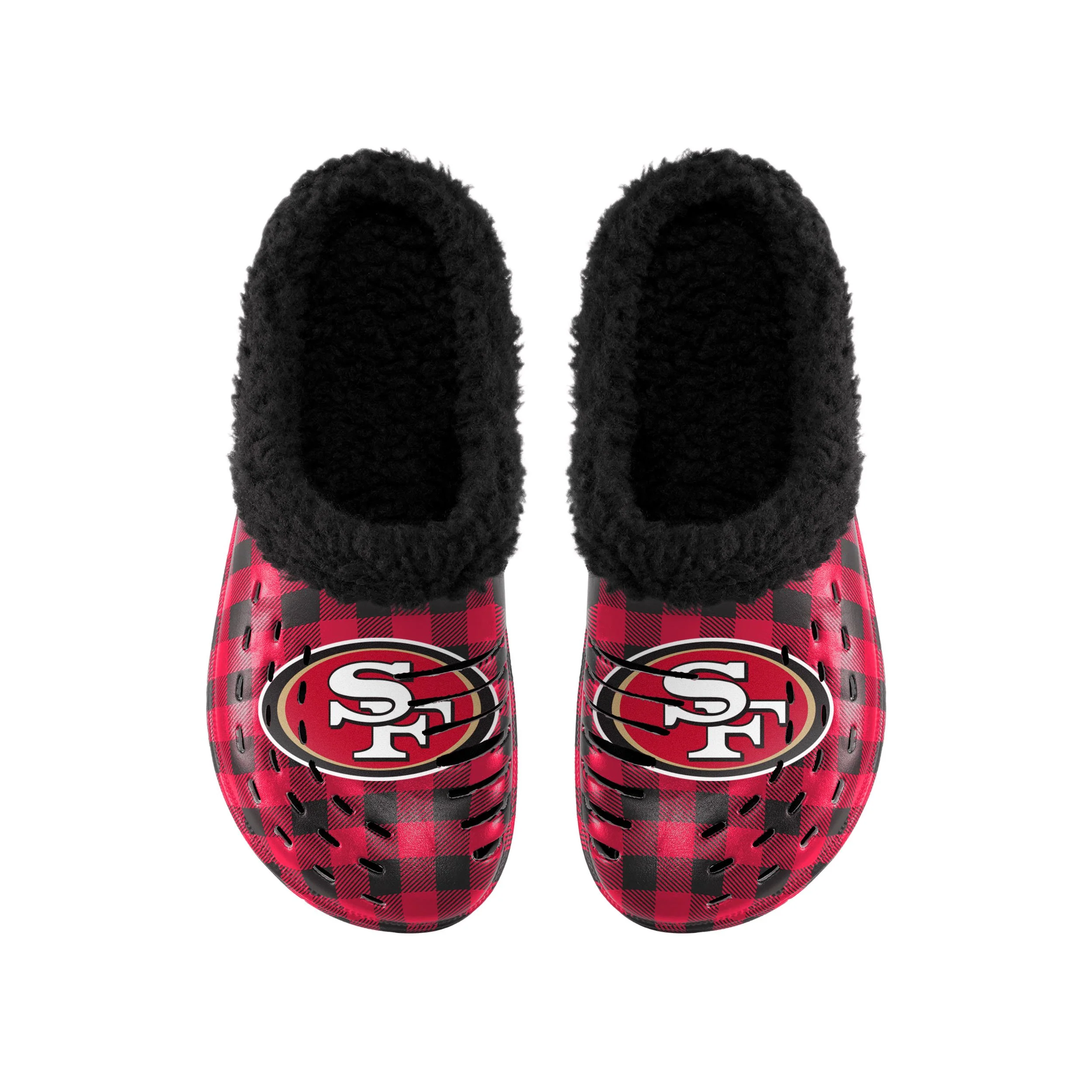 San Francisco 49ers NFL Mens Sherpa Lined Buffalo Check Clog - Image 4