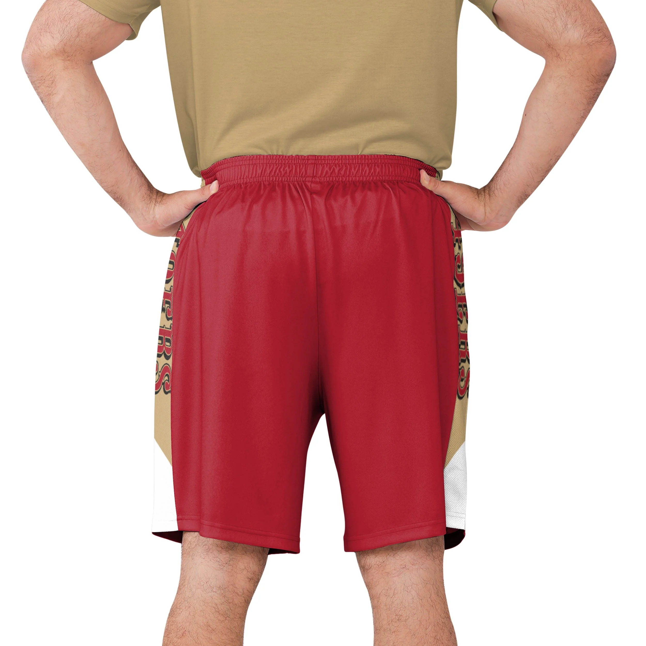 San Francisco 49ers NFL Mens Side Stripe Training Shorts - Image 3