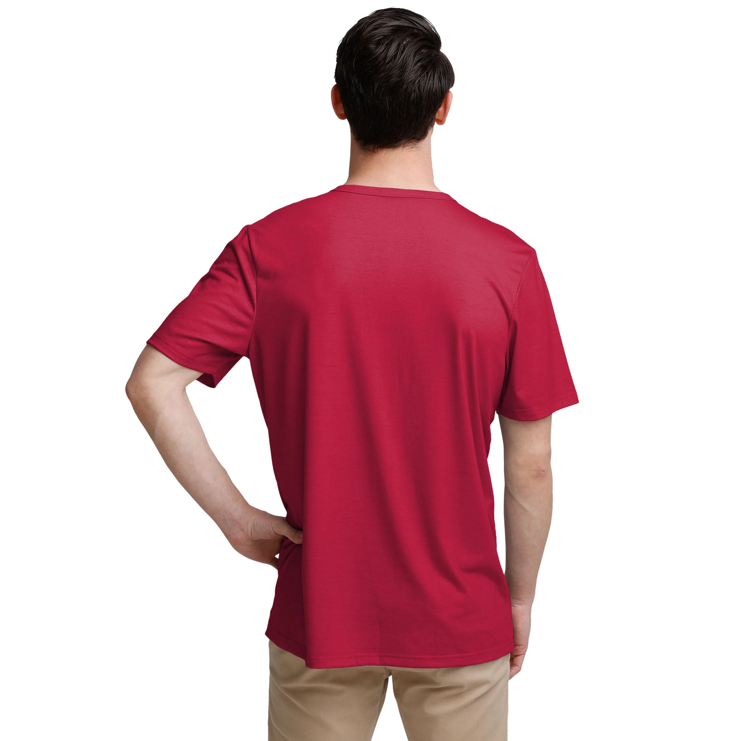 San Francisco 49ers NFL Mens Solid Team Logo Short Sleeve Henley - Image 3