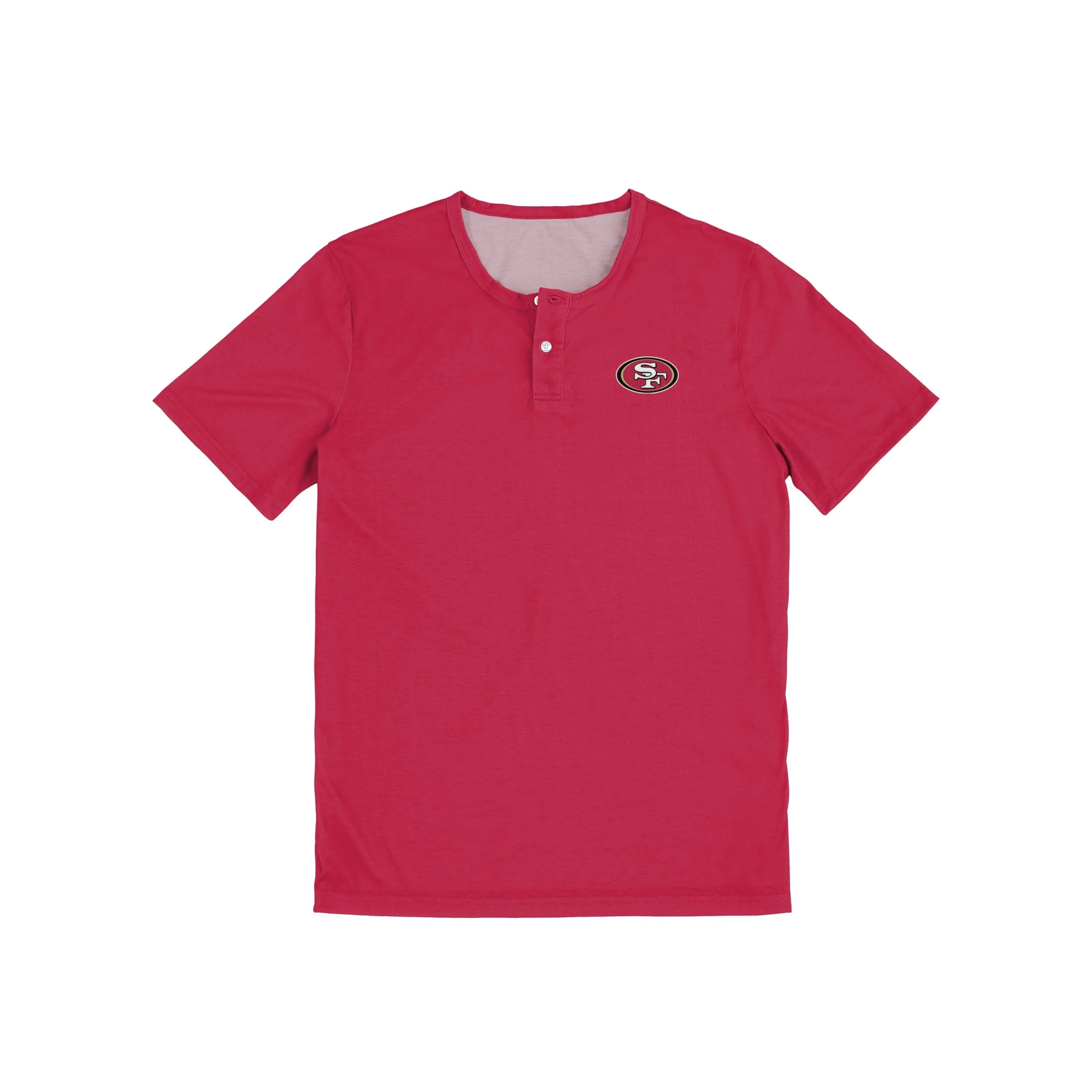 San Francisco 49ers NFL Mens Solid Team Logo Short Sleeve Henley - Image 4