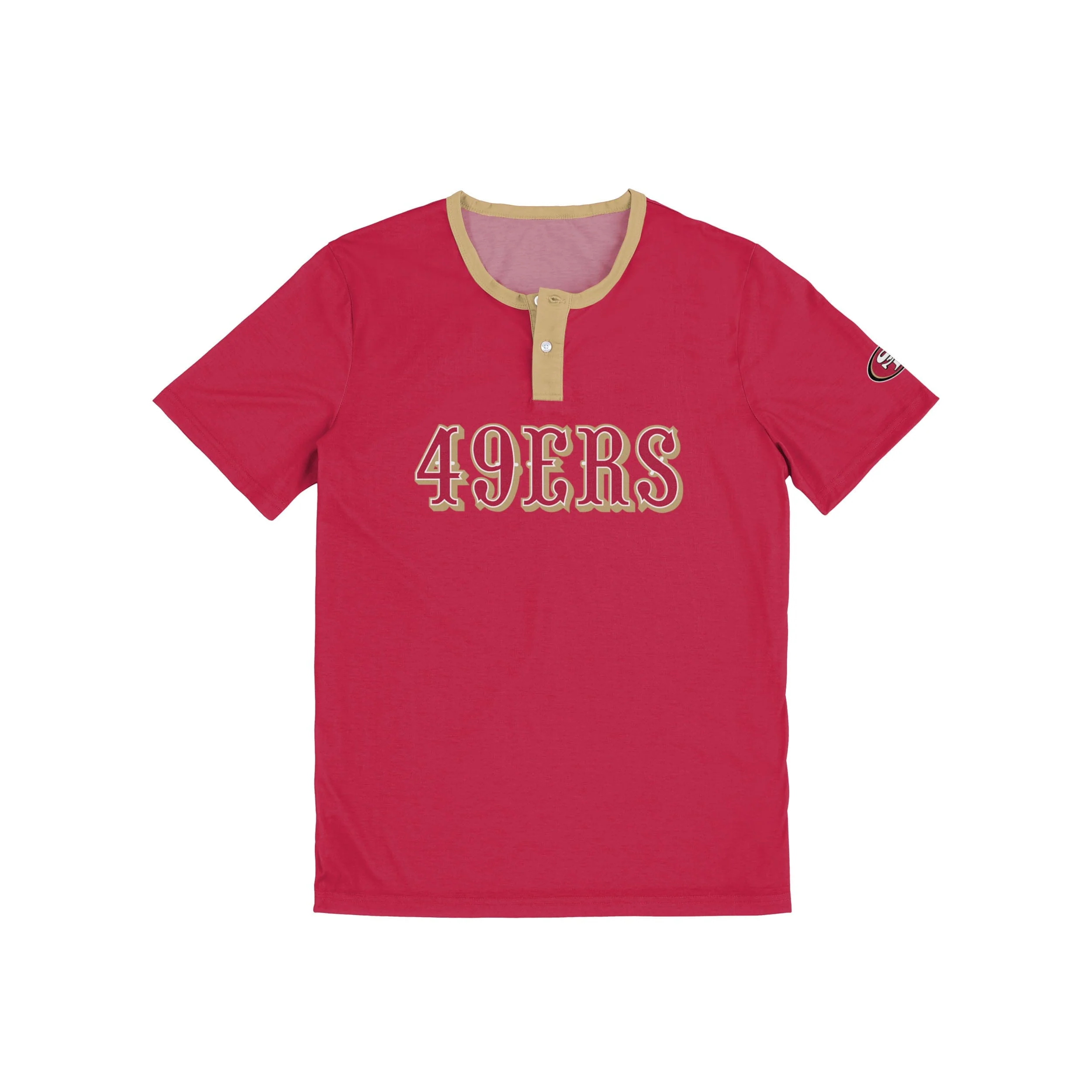 San Francisco 49ers NFL Mens Solid Wordmark Short Sleeve Henley - Image 4