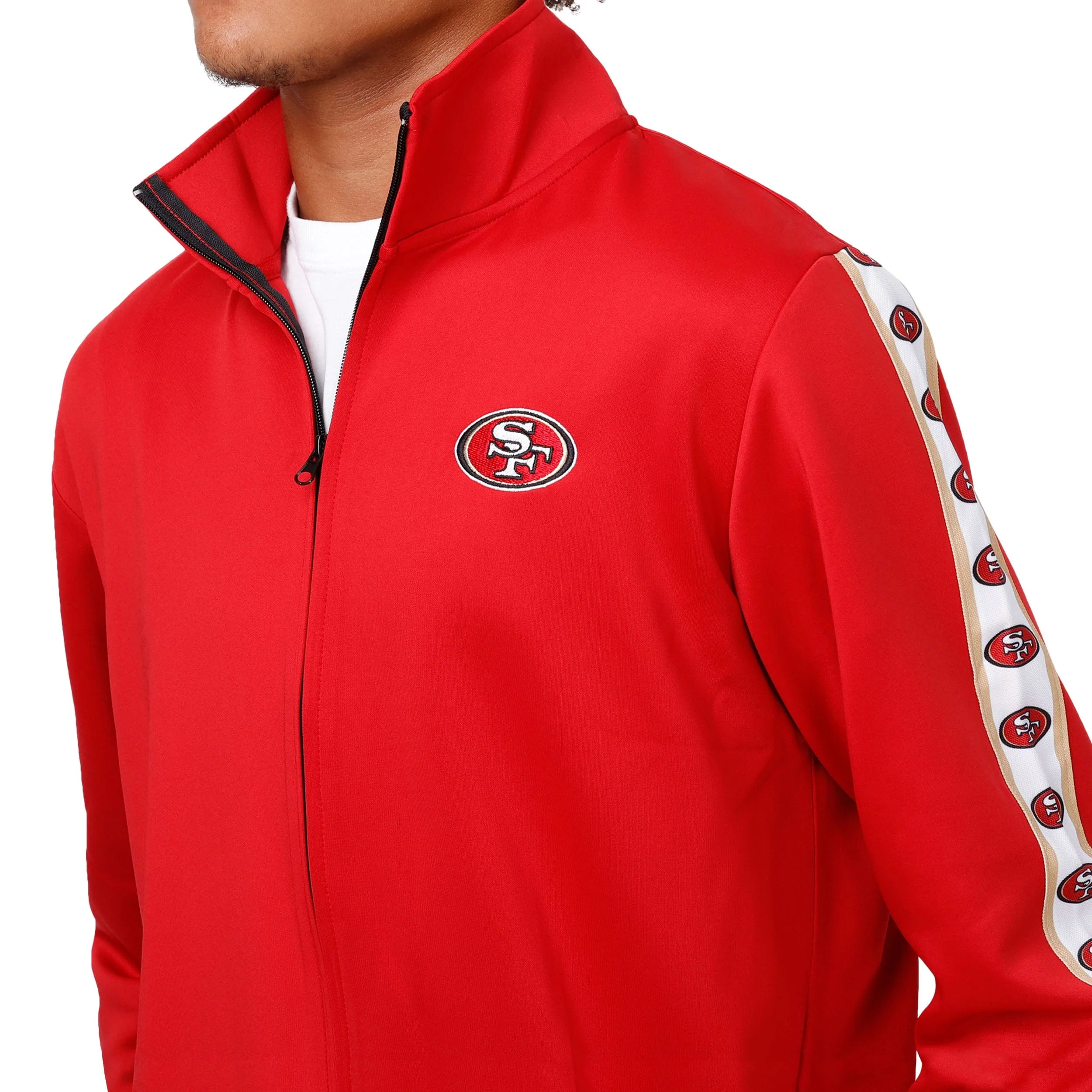 San Francisco 49ers NFL Mens Stripe Logo Track Jacket - Image 3