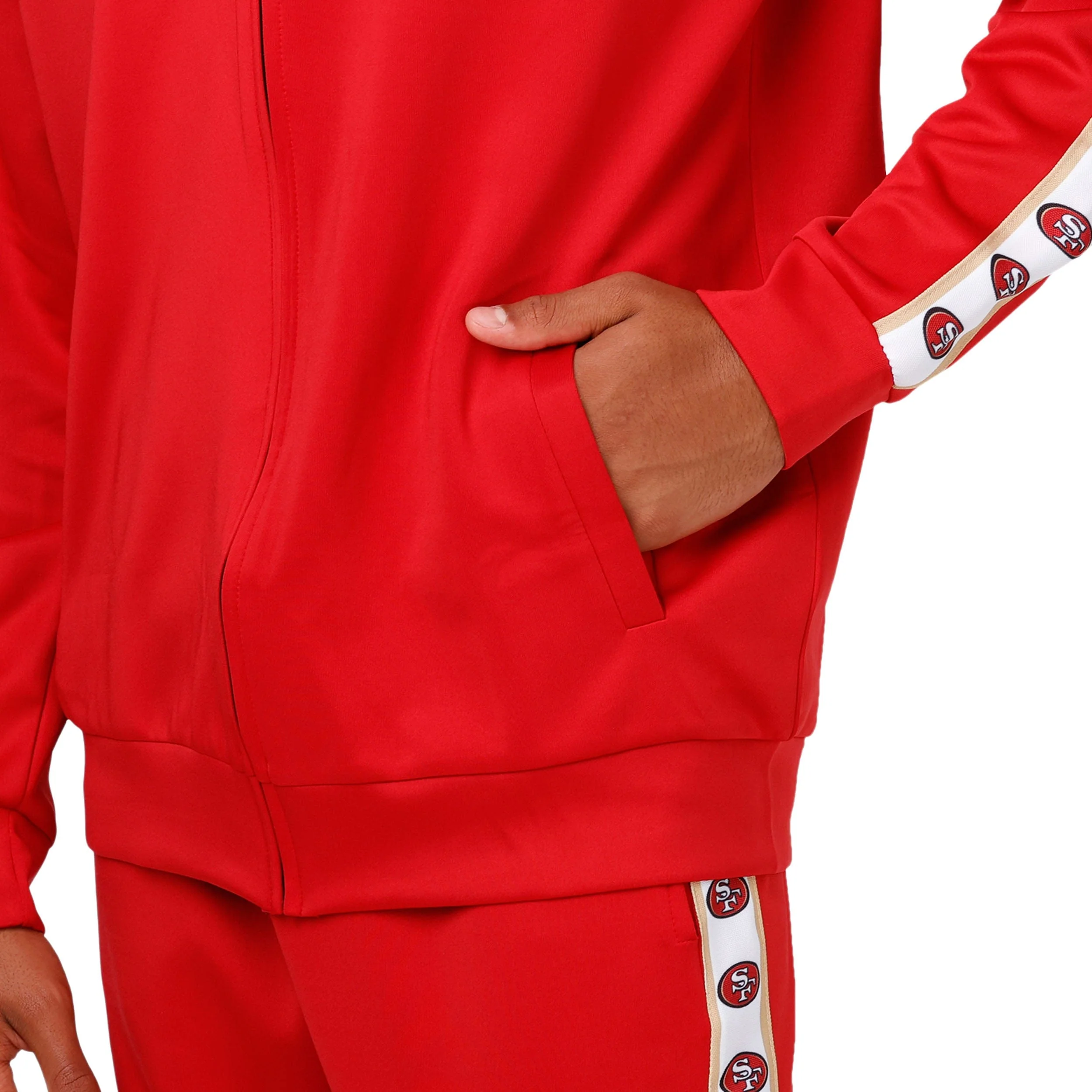 San Francisco 49ers NFL Mens Stripe Logo Track Jacket - Image 4