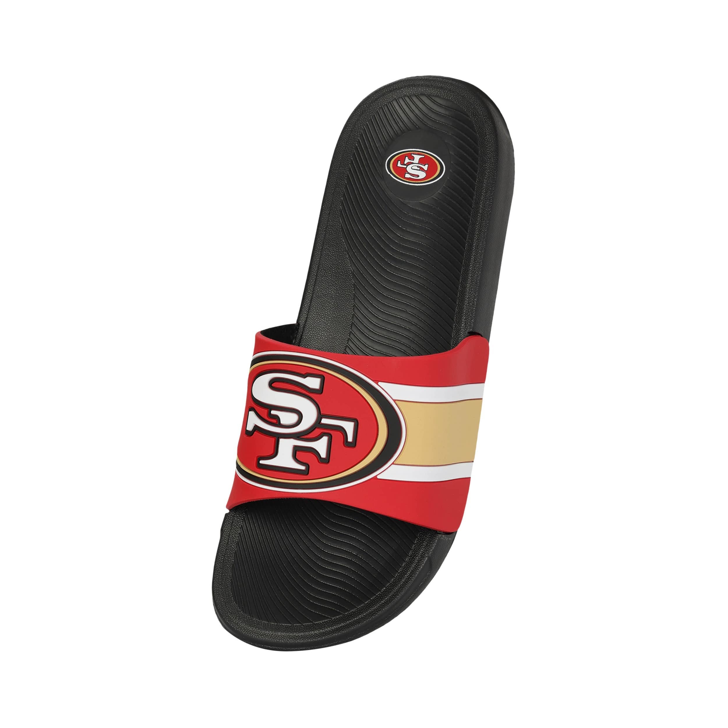 San Francisco 49ers NFL Mens Striped Big Logo Raised Slide - Image 3