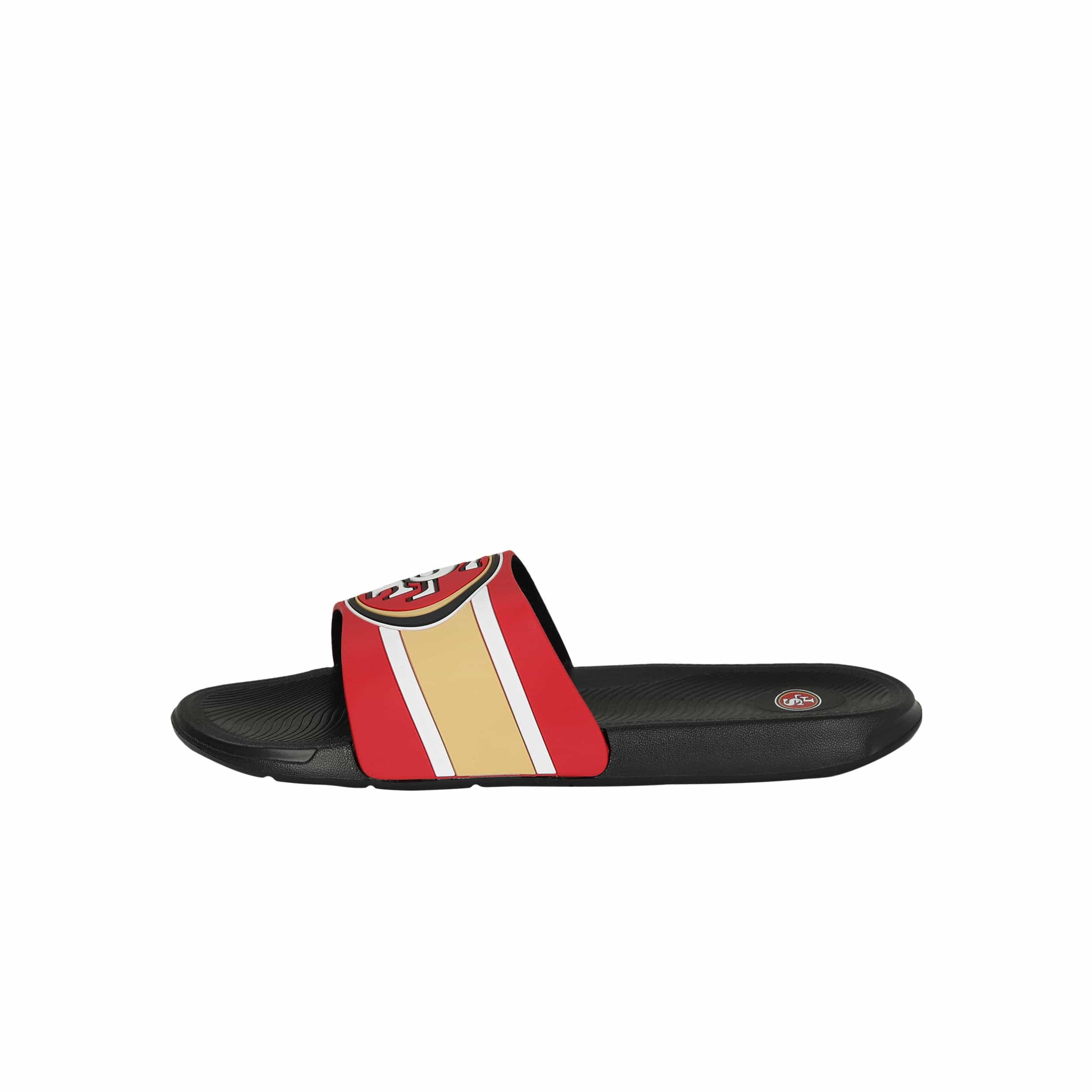 San Francisco 49ers NFL Mens Striped Big Logo Raised Slide - Image 4