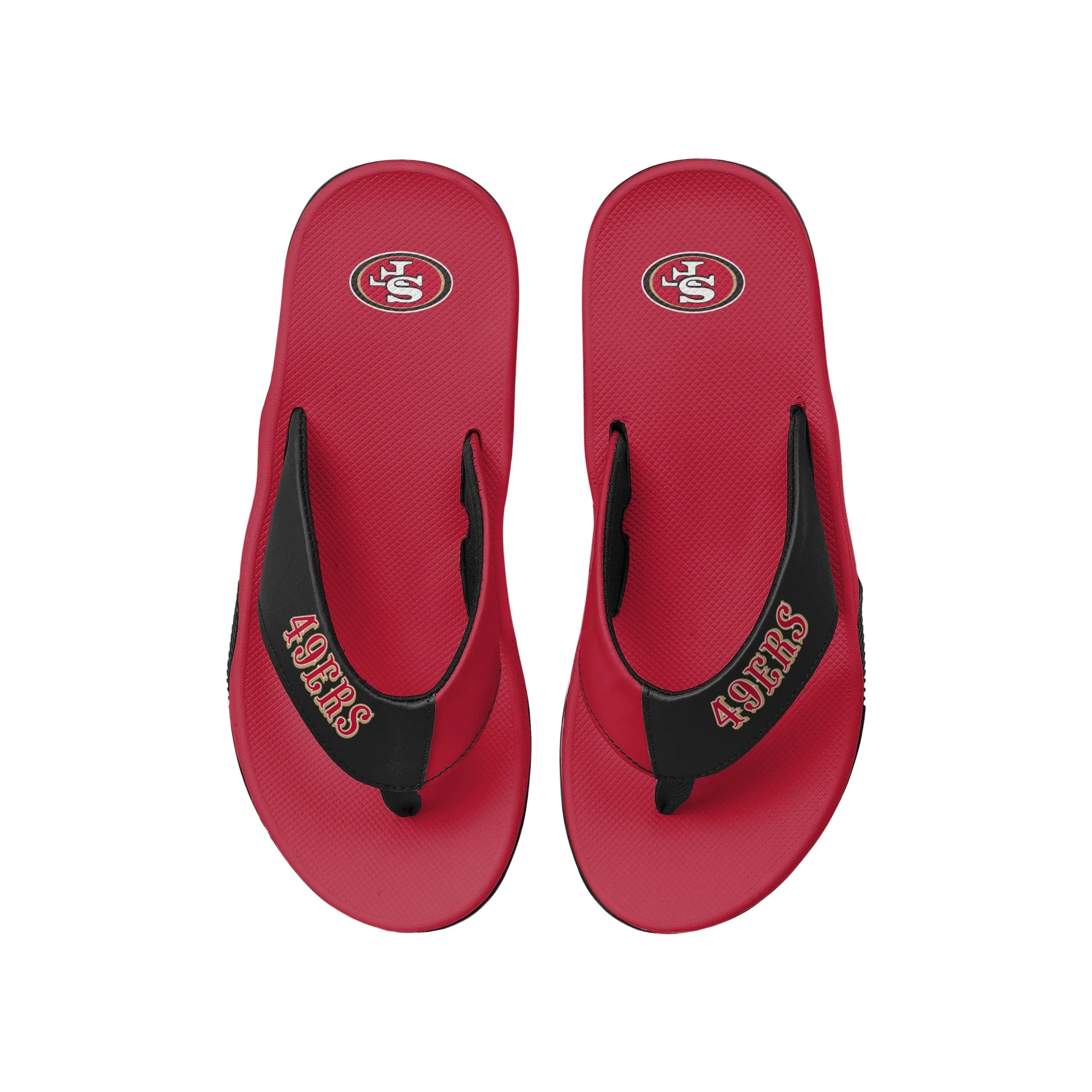 San Francisco 49ers NFL Mens Team Color Contour Flip Flops - Image 2