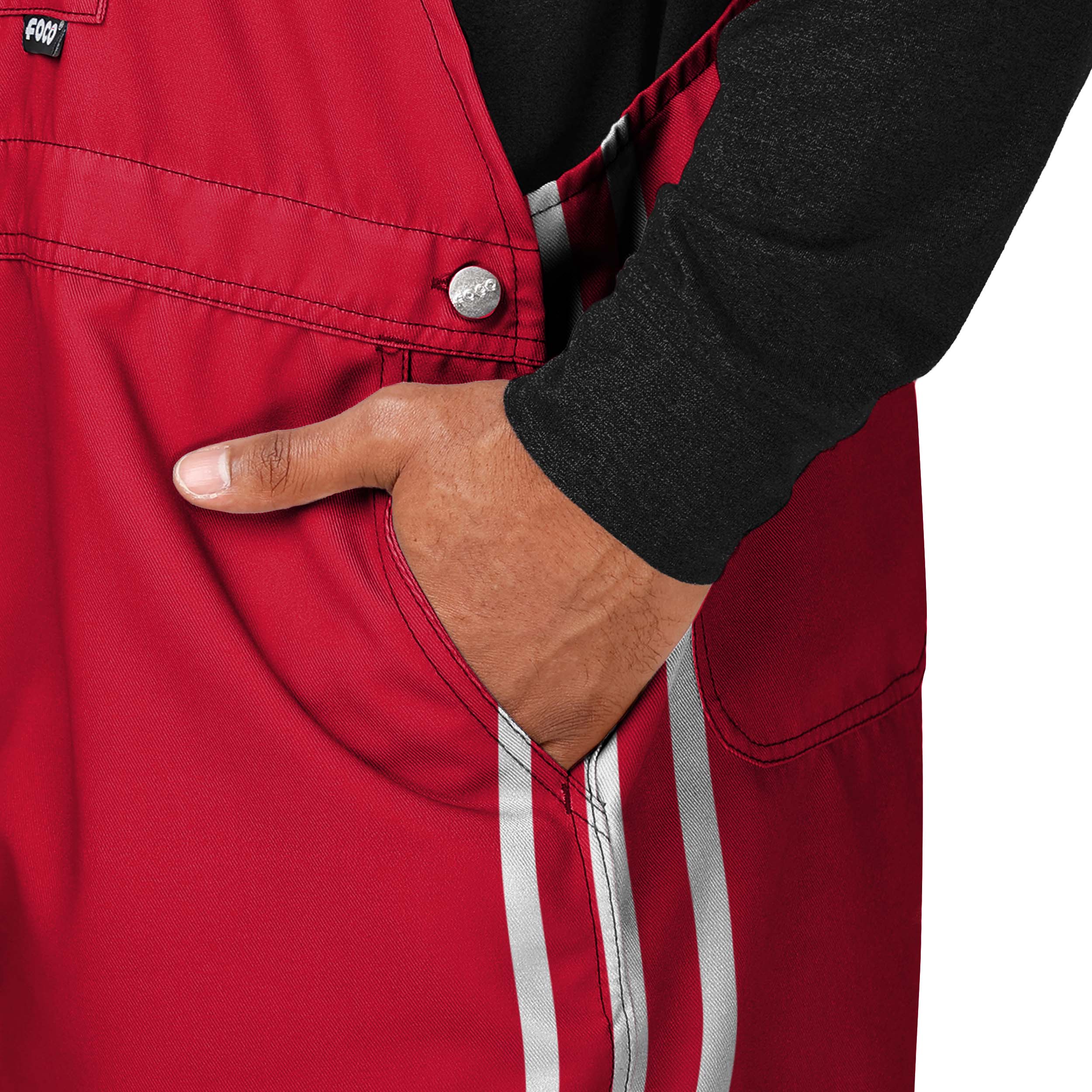 San Francisco 49ers NFL Mens Team Stripe Bib Shortalls - Image 5