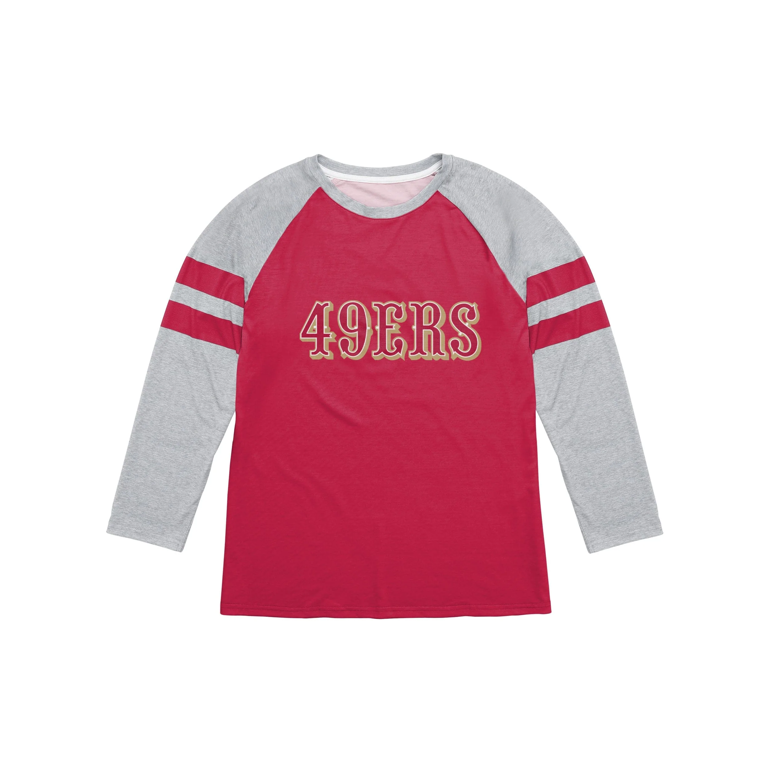 San Francisco 49ers NFL Mens Team Stripe Wordmark Raglan T-Shirt - Image 3