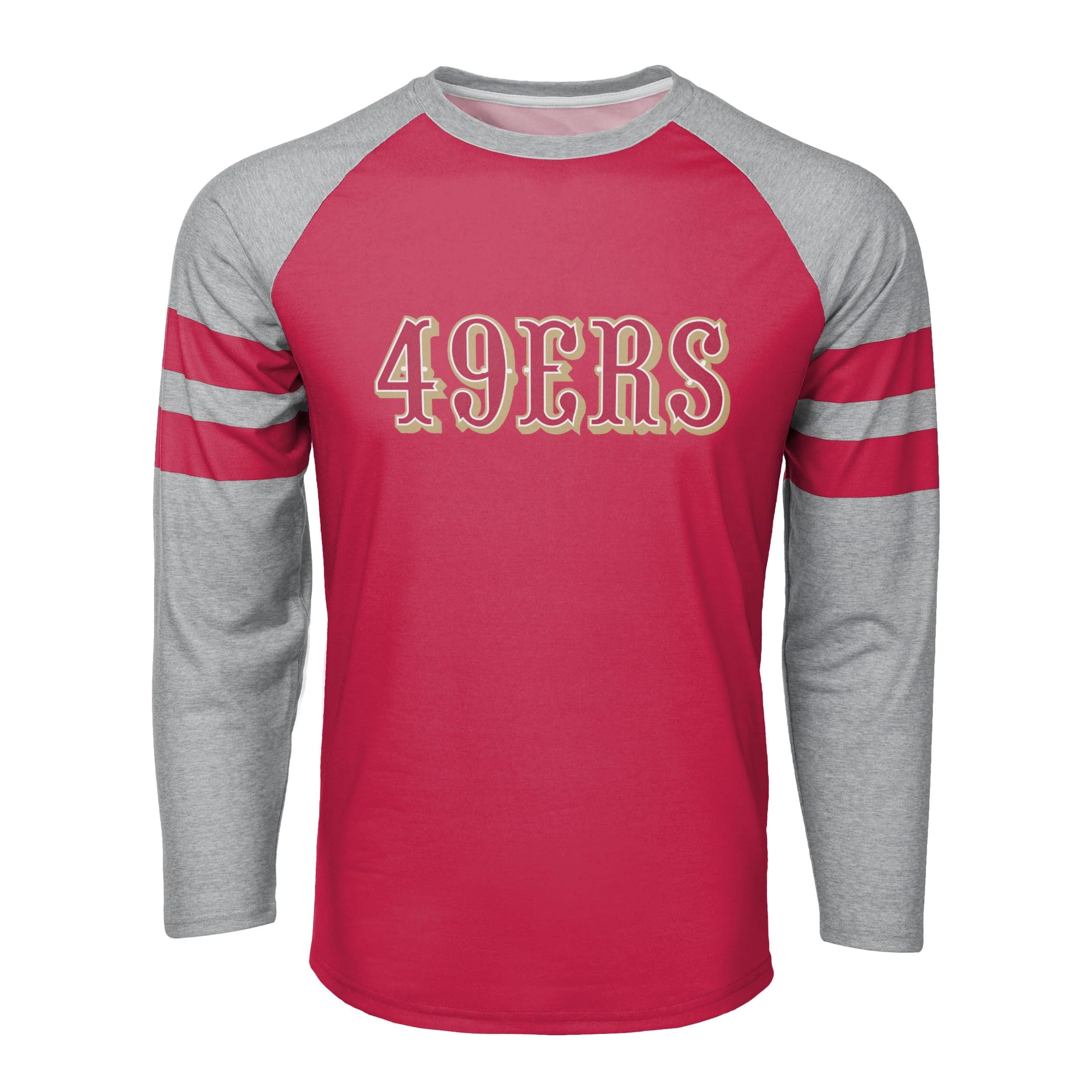 San Francisco 49ers NFL Mens Team Stripe Wordmark Raglan T-Shirt - Image 4