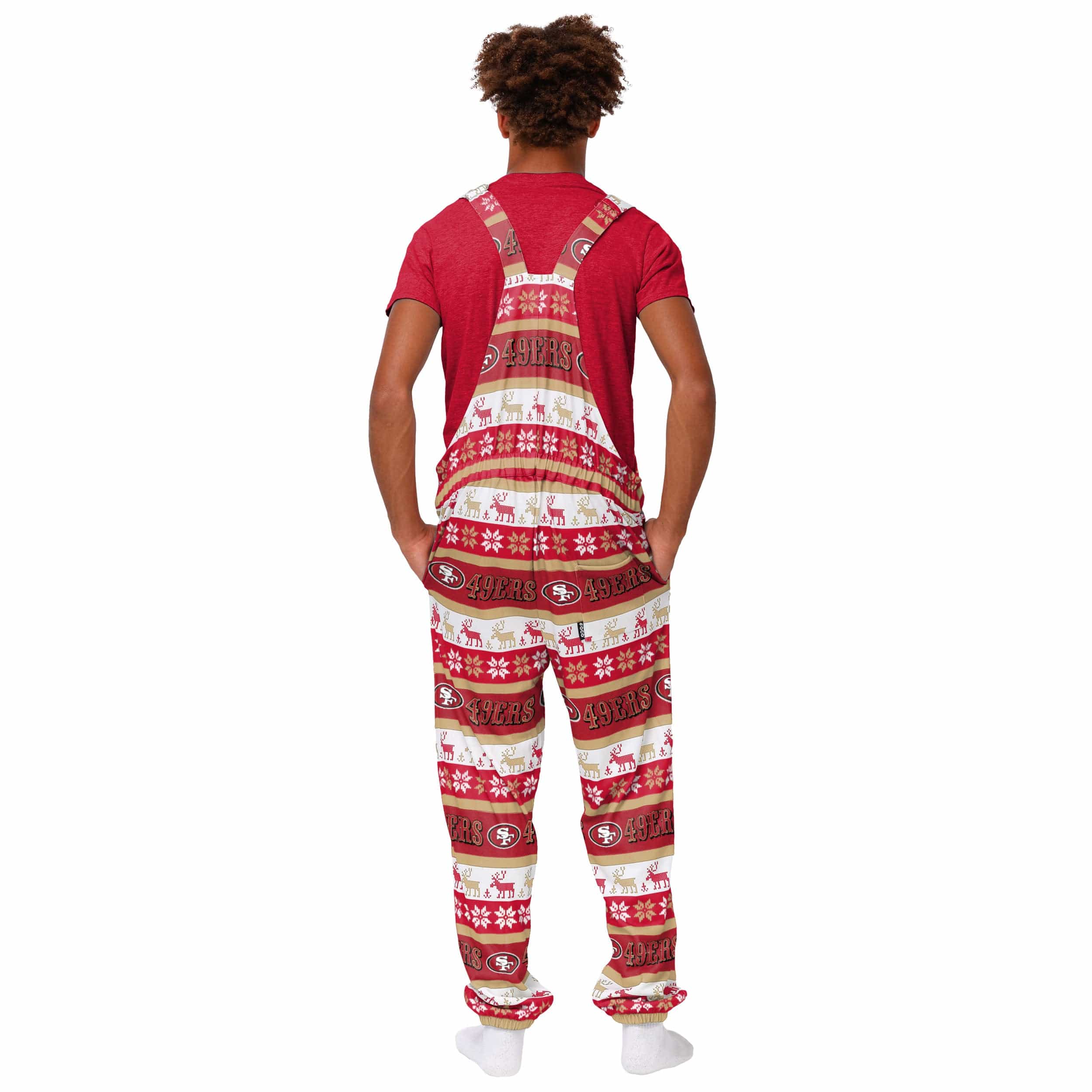 San Francisco 49ers NFL Mens Ugly Home Gating Bib Overalls - Image 2