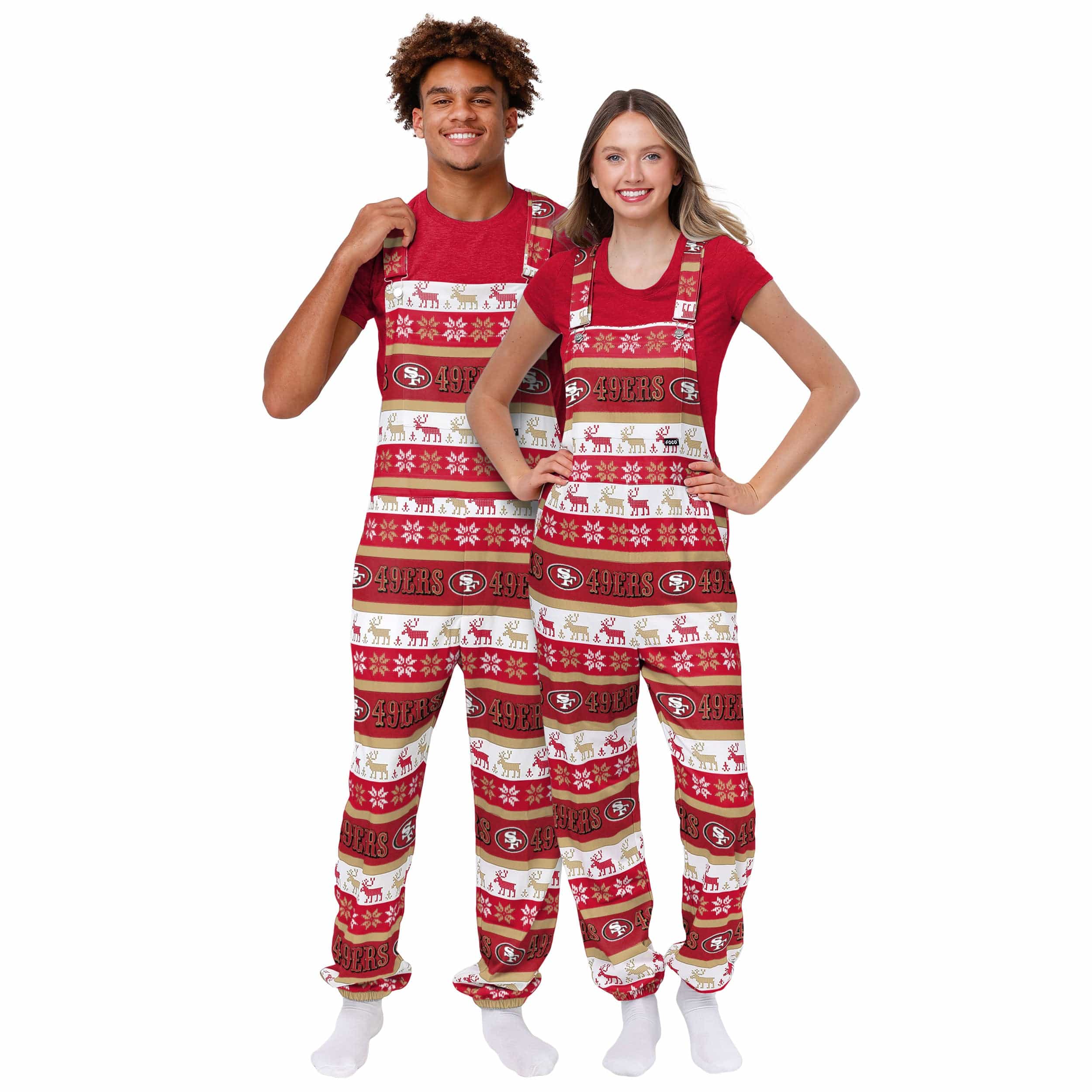 San Francisco 49ers NFL Mens Ugly Home Gating Bib Overalls - Image 3