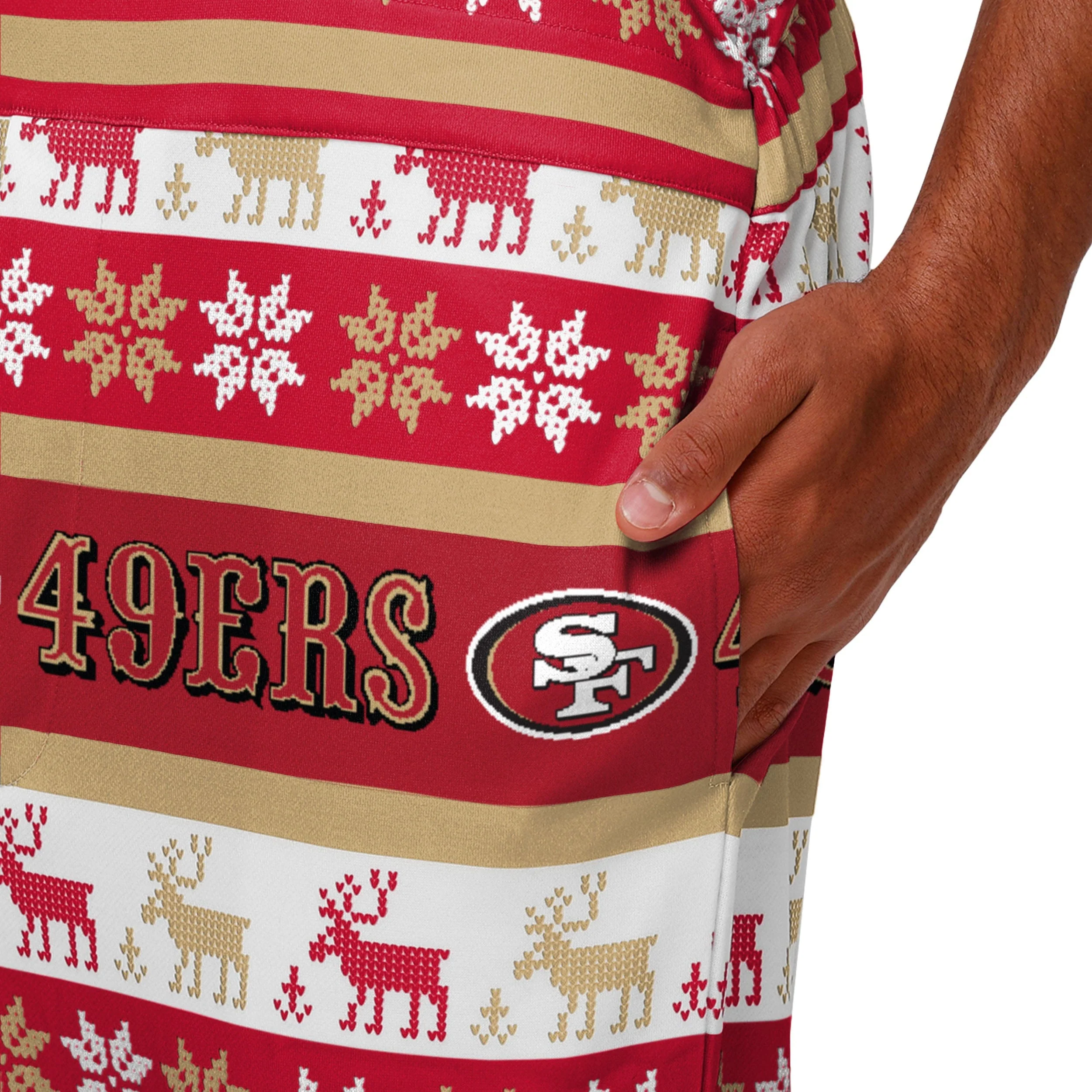 San Francisco 49ers NFL Mens Ugly Home Gating Bib Overalls - Image 5