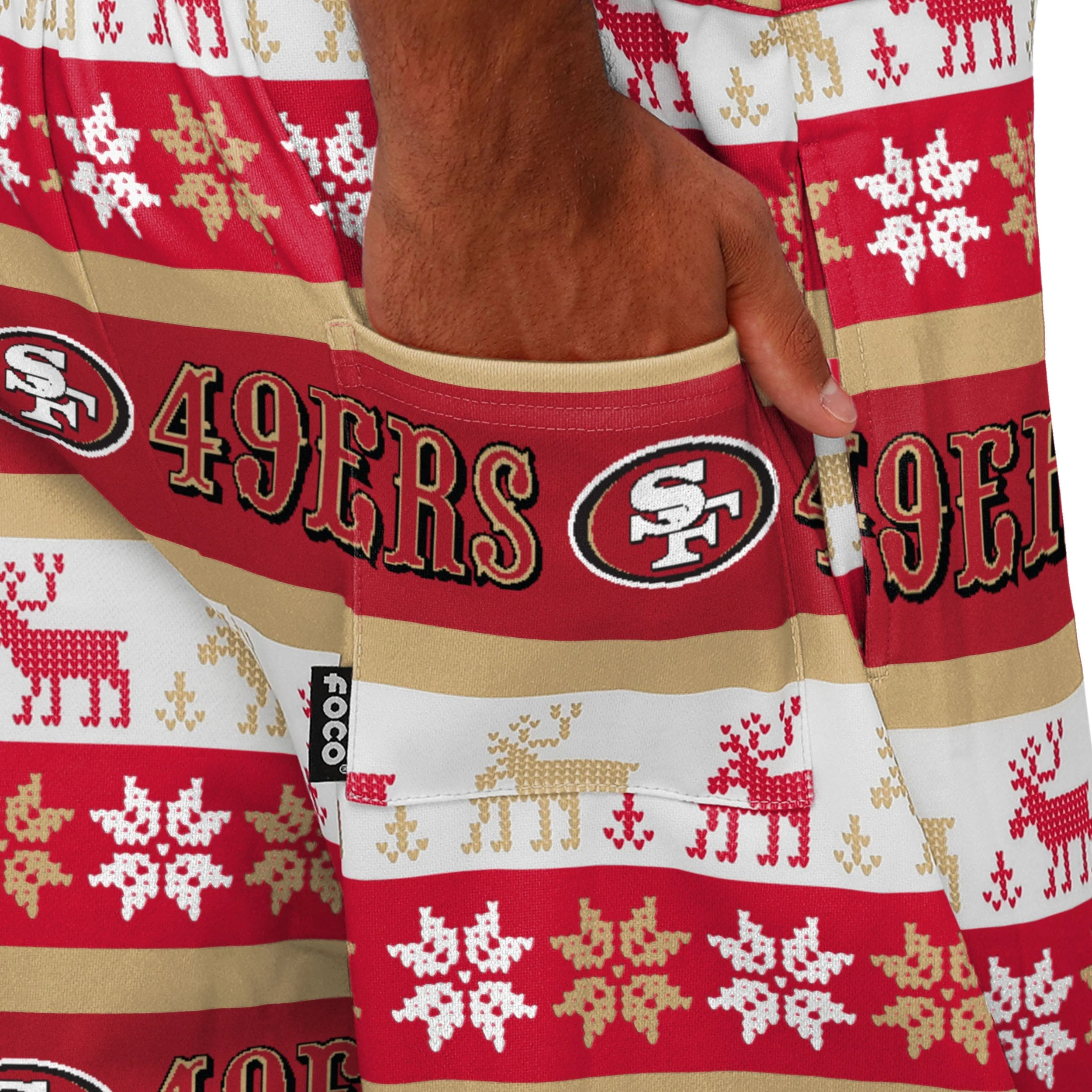 San Francisco 49ers NFL Mens Ugly Home Gating Bib Overalls - Image 6
