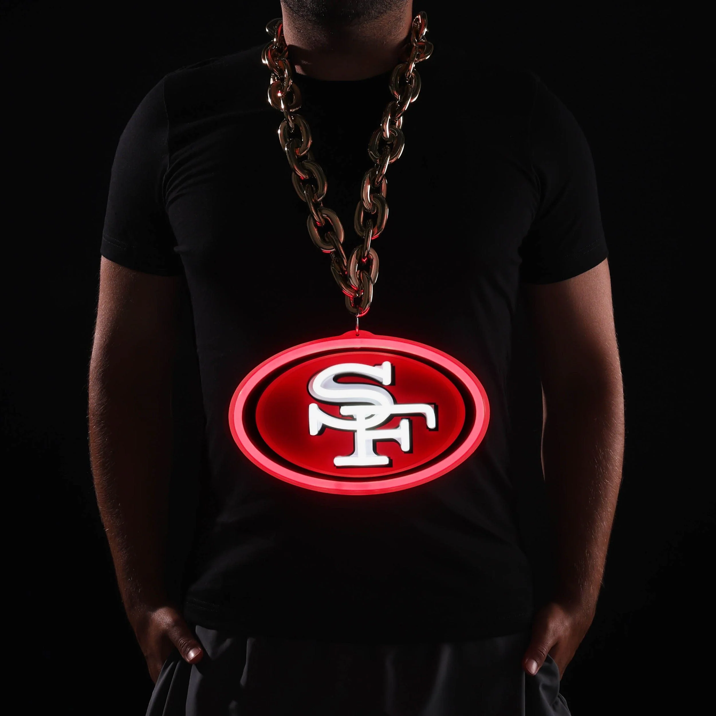 San Francisco 49ers NFL Neon Light Up Big Logo Chain - Image 3