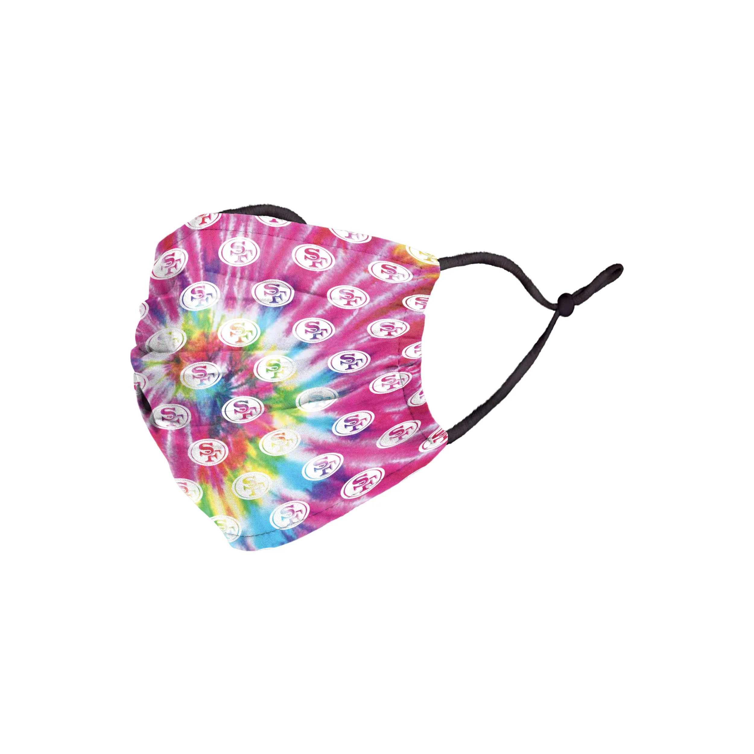 San Francisco 49ers NFL Pastel Tie-Dye Adjustable Face Cover - Image 2