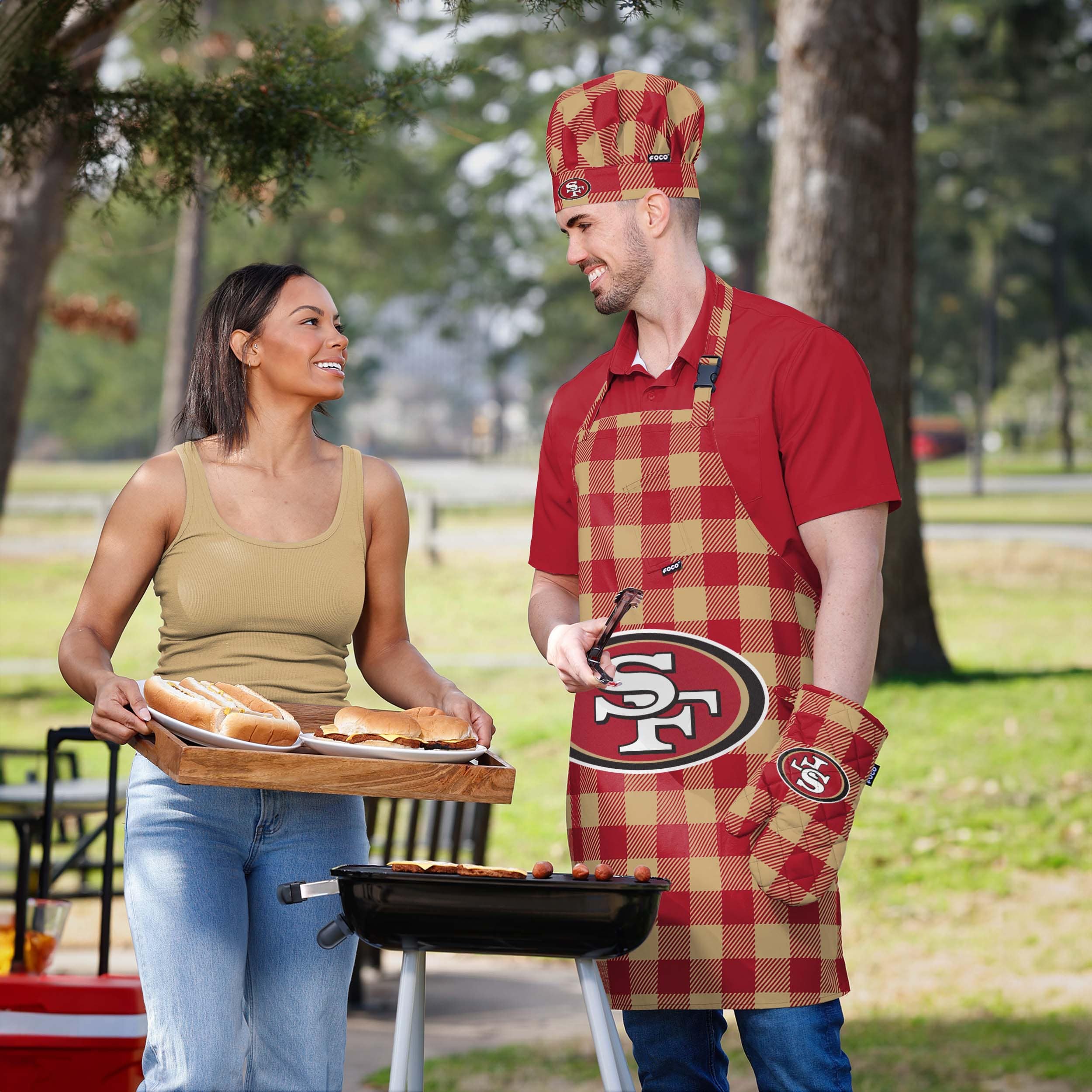 San Francisco 49ers NFL Plaid Chef Set - Image 5