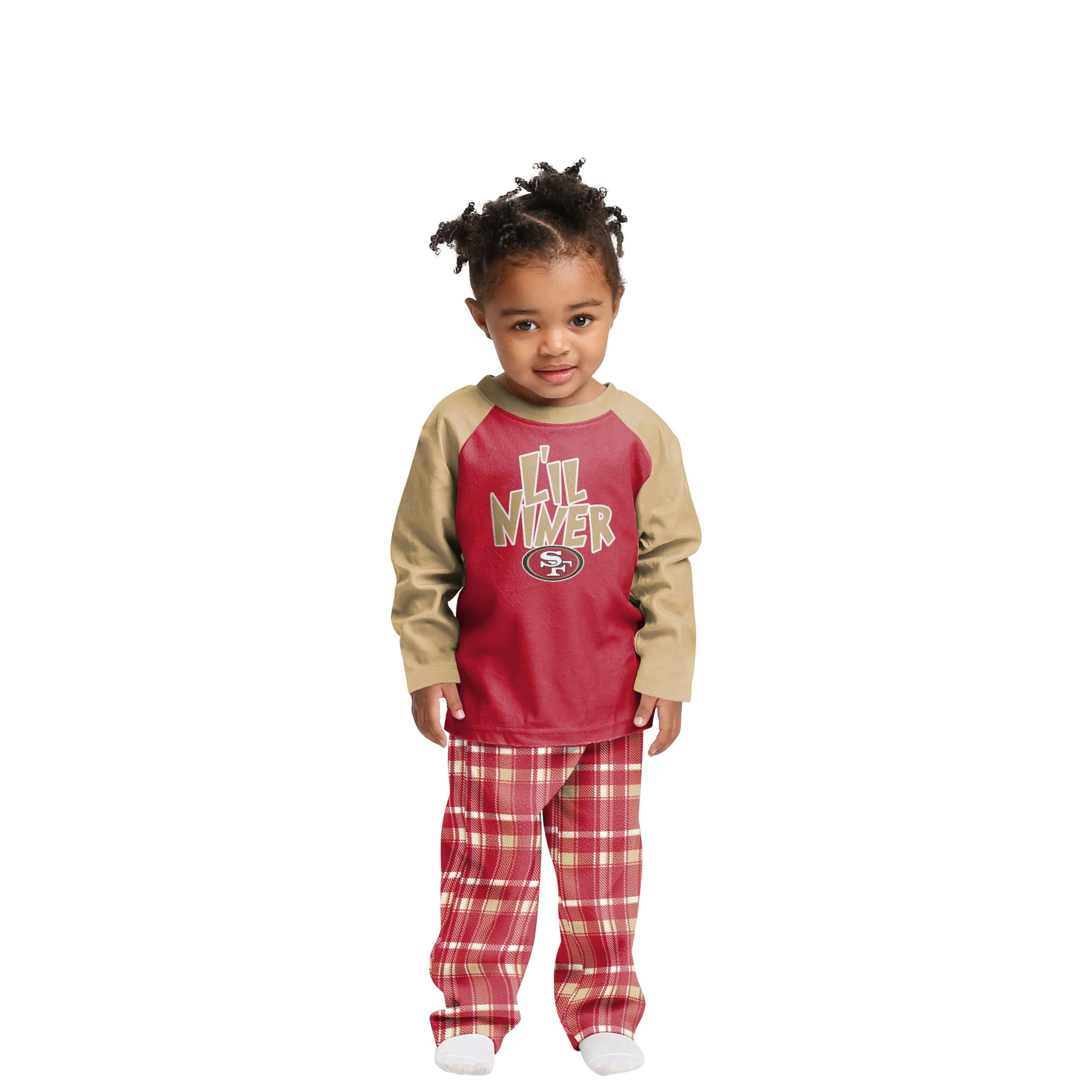 San Francisco 49ers NFL Plaid Family Holiday Pajamas - Image 3