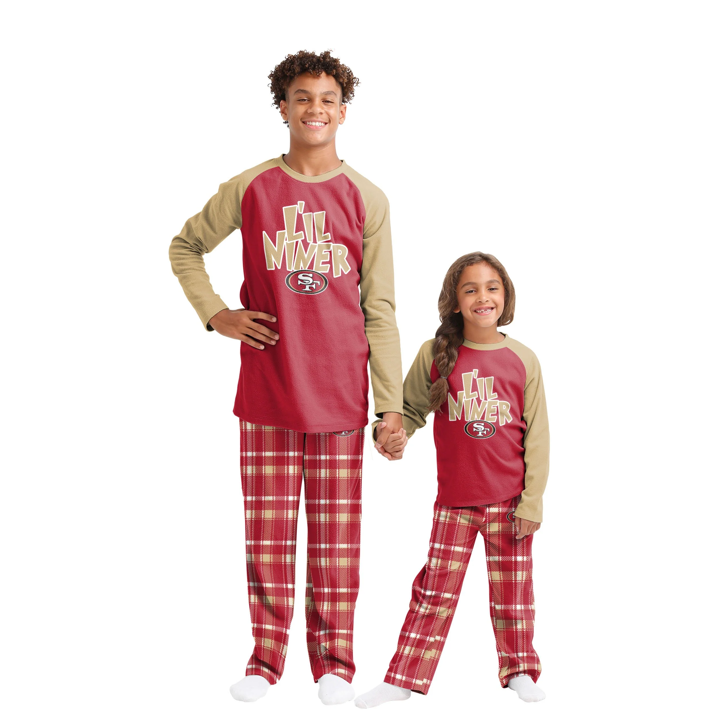San Francisco 49ers NFL Plaid Family Holiday Pajamas - Image 4