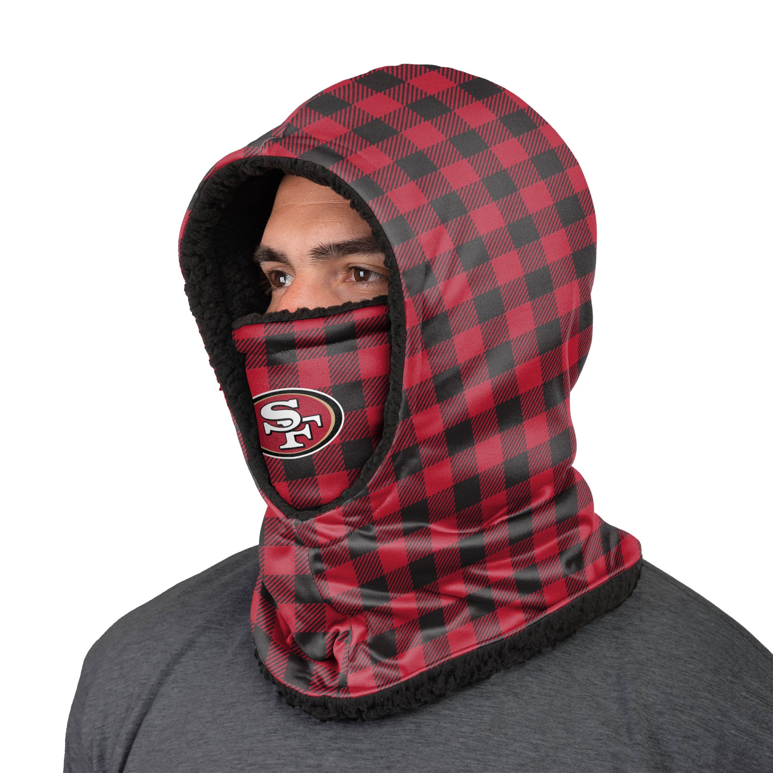 San Francisco 49ers NFL Plaid Hooded Gaiter - Image 2