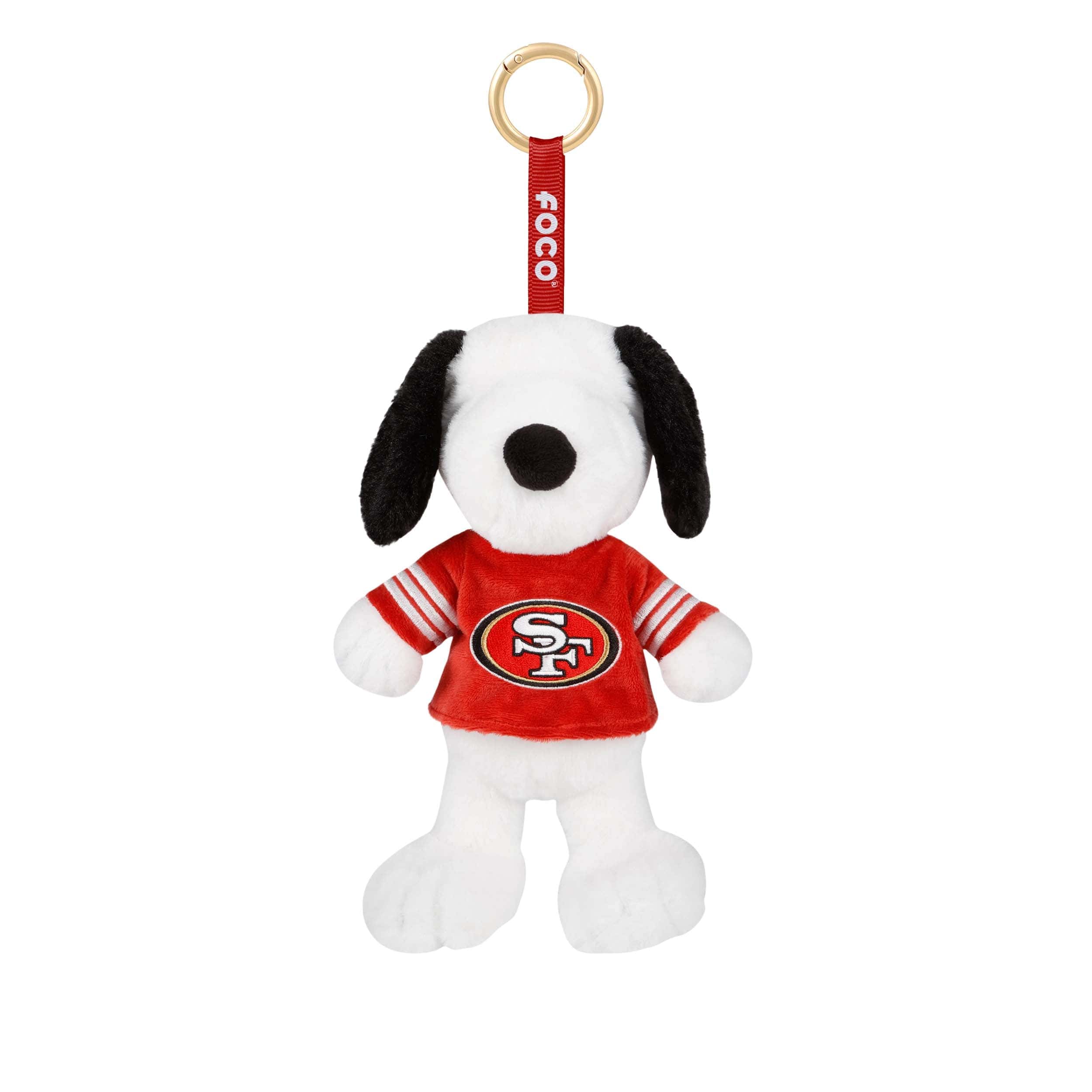 San Francisco 49ers NFL Plush Snoopy Peanuts Bag Charm Keychain - Image 2