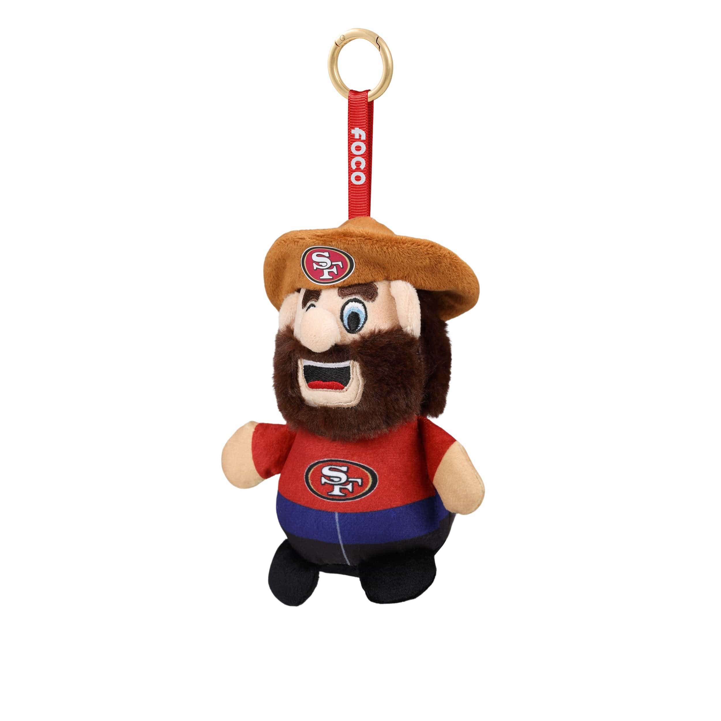 San Francisco 49ers NFL Plush Teamie Beanie Mascot Bag Charm Keychain - Image 3