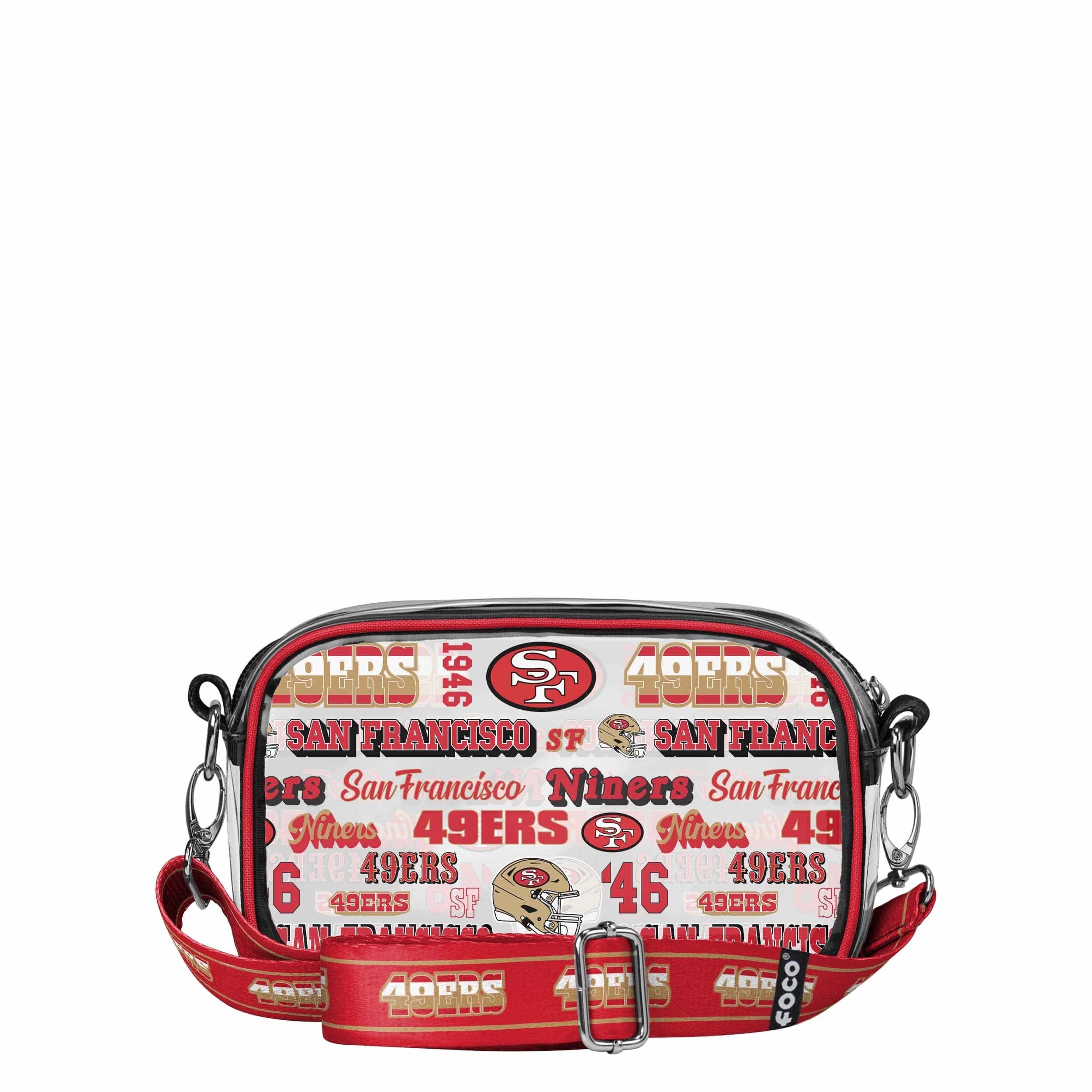 San Francisco 49ers NFL Repeat Retro Print Clear Crossbody Bag - Image 5