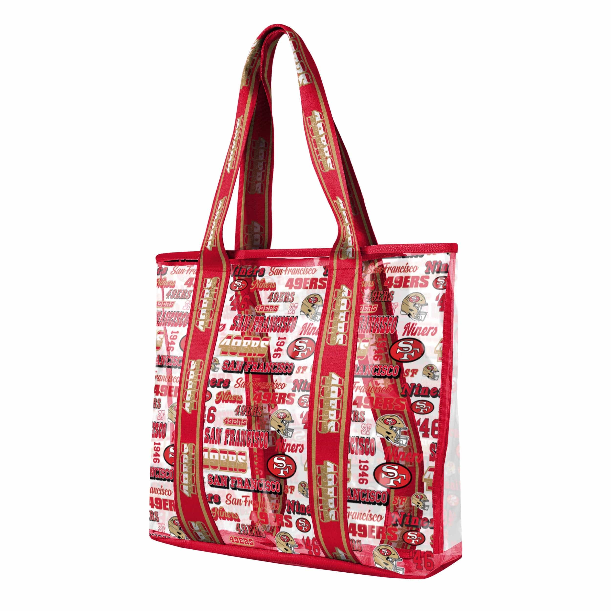San Francisco 49ers NFL Repeat Retro Print Clear Tote Bag - Image 2