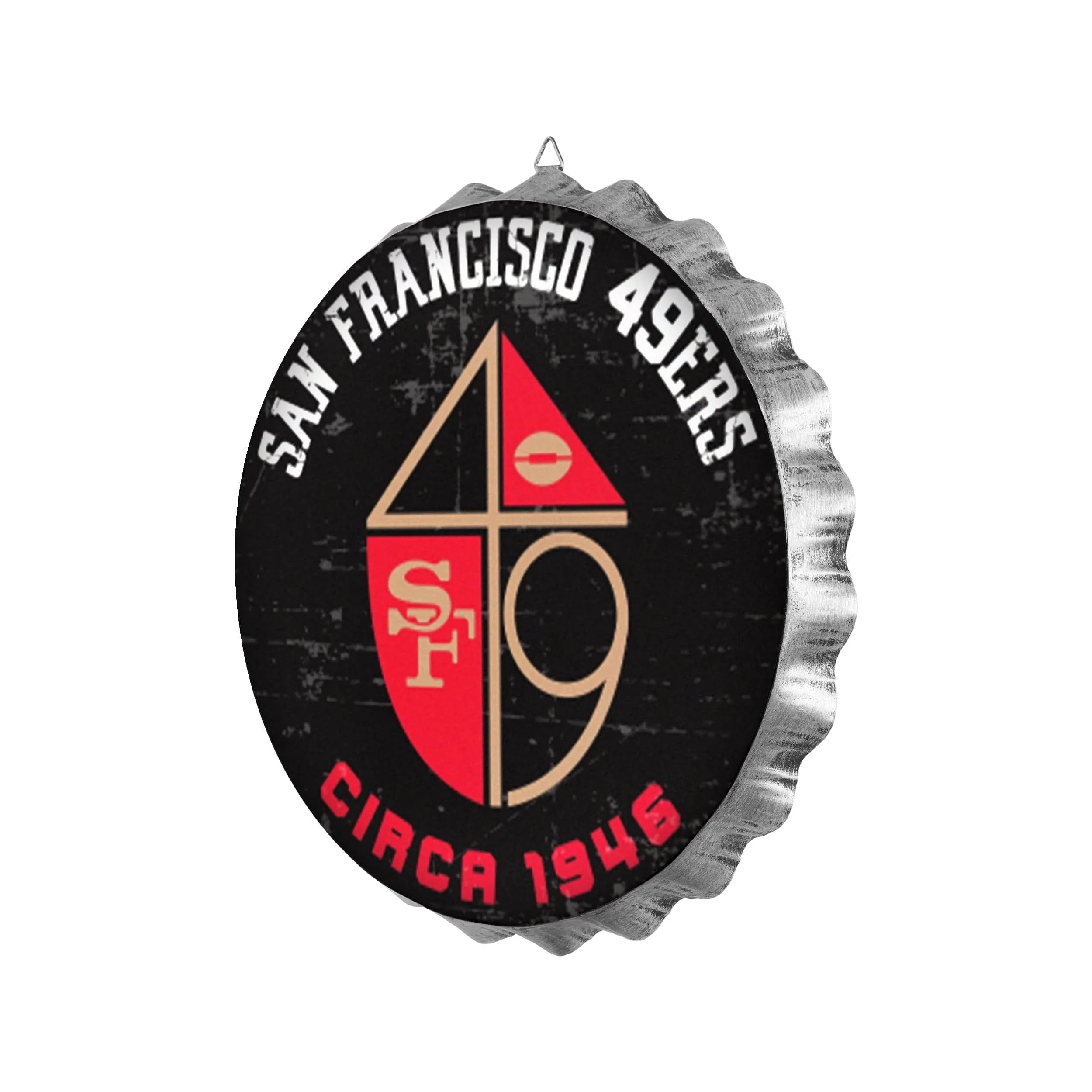San Francisco 49ers NFL Retro Bottle Cap Wall Sign - Image 2